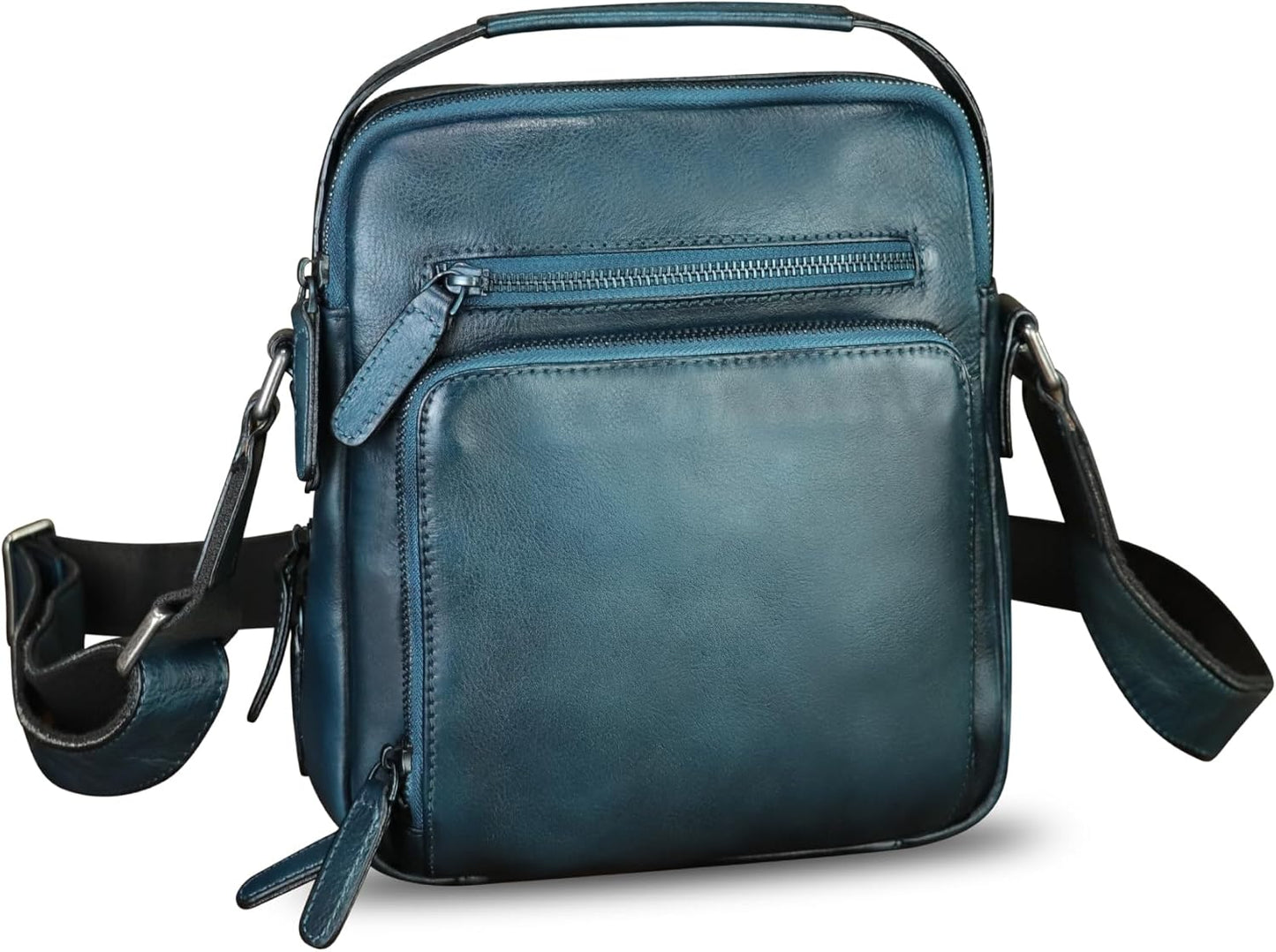 Genuine Leather Purse and Shoulder Bag for Men Vintage Real Leather Messenger Bag Handbag Crossbody Satchel Purse Strap