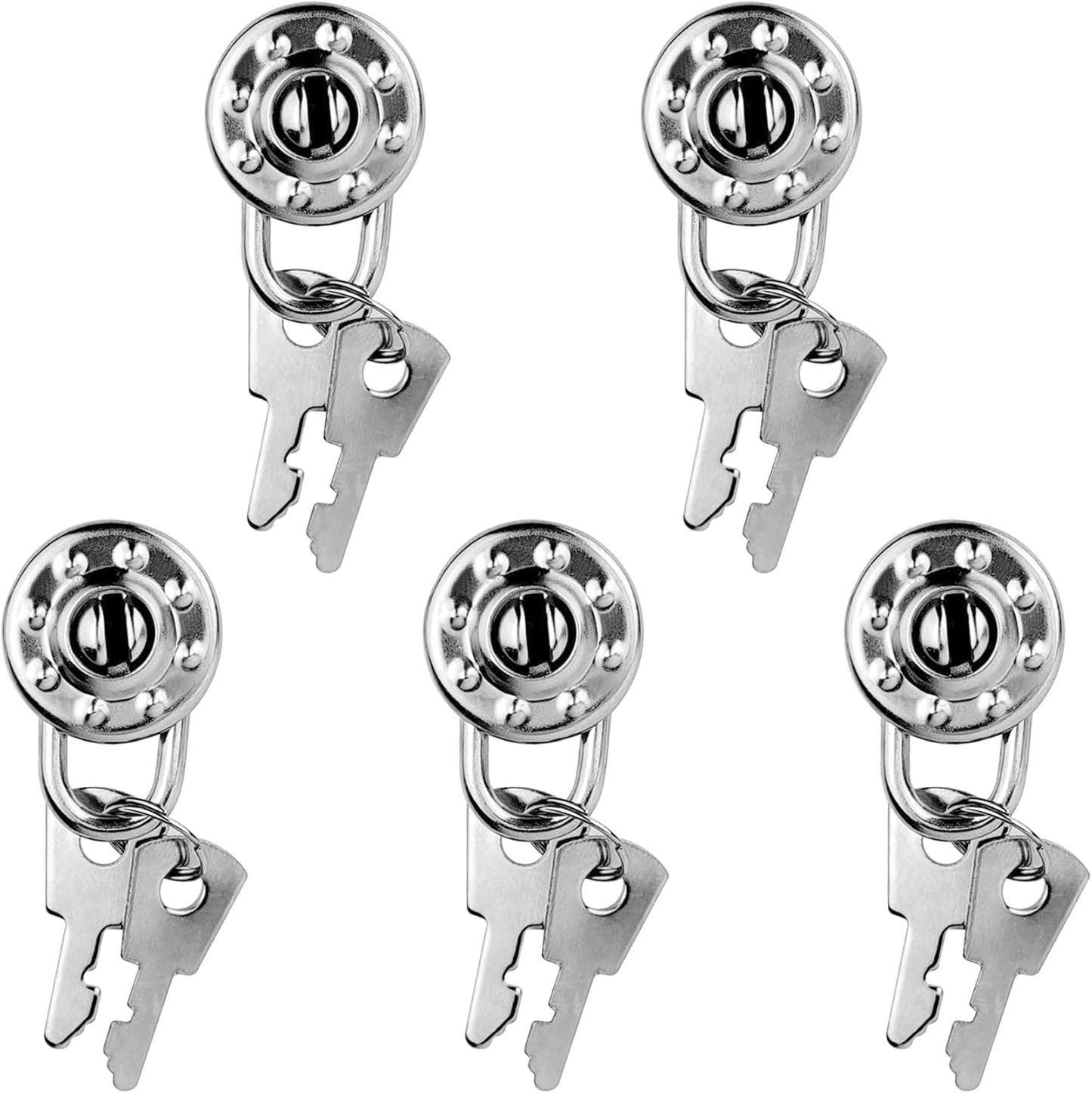 5 Pack Mini Diary Padlock, Small Locks with Keys, Tiny Luggage Locks for Travel, Journal, Jewelry, Backpack, Boxes (Circle, 5)