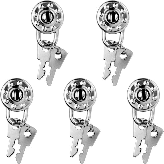5 Pack Mini Diary Padlock, Small Locks with Keys, Tiny Luggage Locks for Travel, Journal, Jewelry, Backpack, Boxes (Circle, 5)