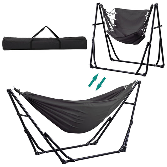 Ainfox Hammock with Foldable Stand, 2 in 1 Hammock and Swinging Chair with Carrying Bag, Portable