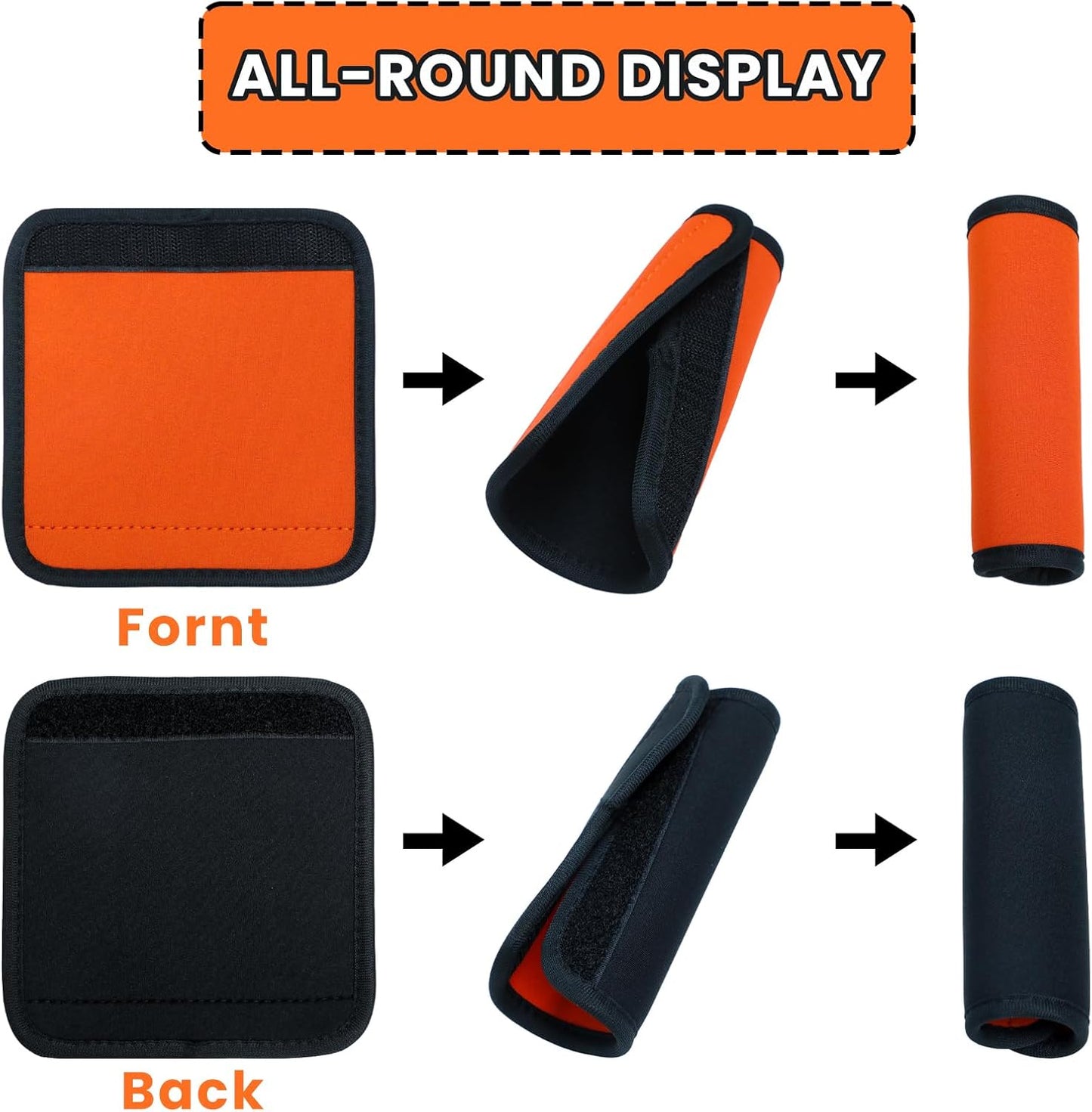 3 Pcs Suitcase Luggage Handle Wrap,Sleeve Handle Covers,Hand Bag Door Bucket,Suitcase Tags,Identifiers for Travel Accessories (Green,Orange,Black)