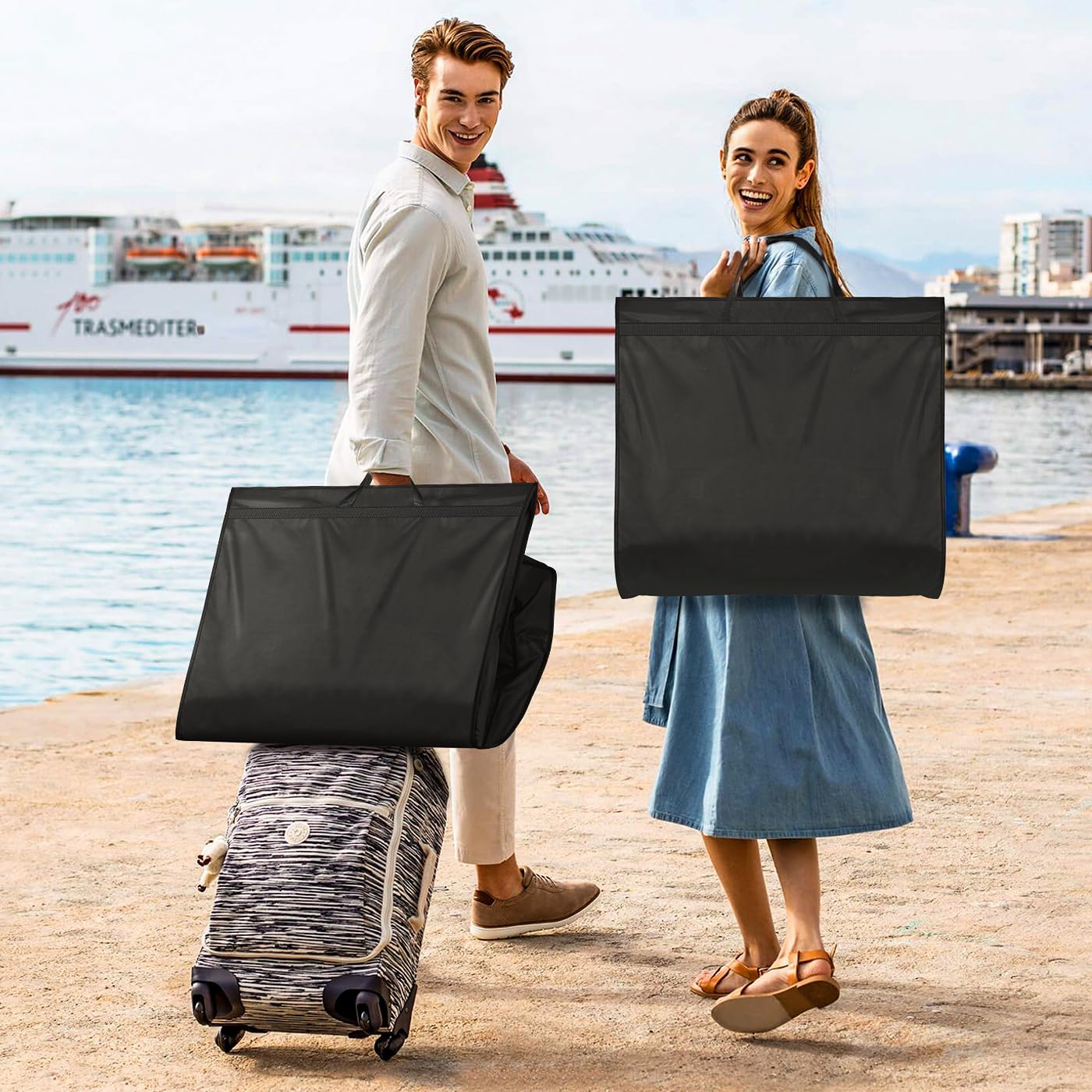MISSLO 65" Long Garment Bags for Travel Dress Bags for Hanging Clothes 2 Packs Wedding Dress Cover