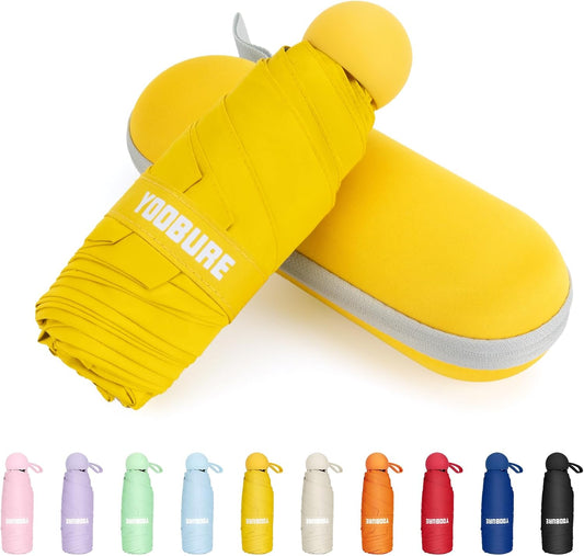 Yoobure Travel Umbrella Portable Compact Umbrellas, Pocket Mini for Purse, Umbrellas for UV Sun & Rain Small for Backpack, Umbrella with Case Folding for Kids Women
