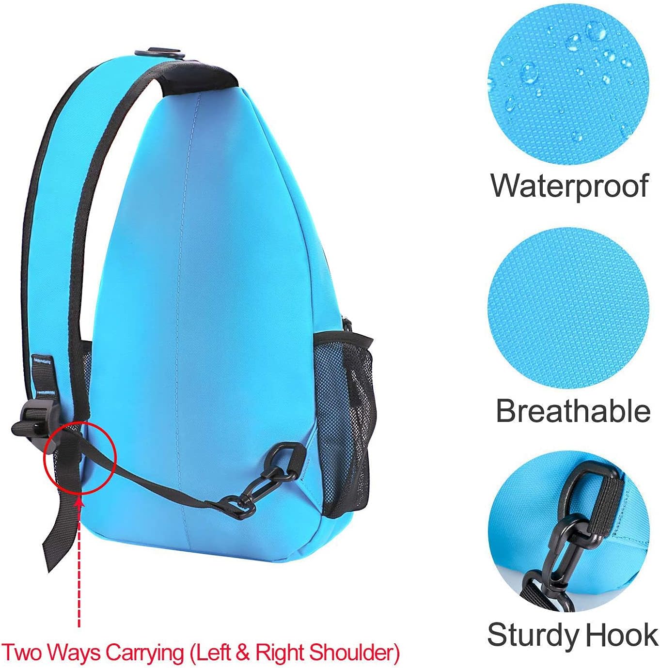 MOSISO Sling Backpack, Multipurpose Crossbody Shoulder Bag Travel Hiking Daypack