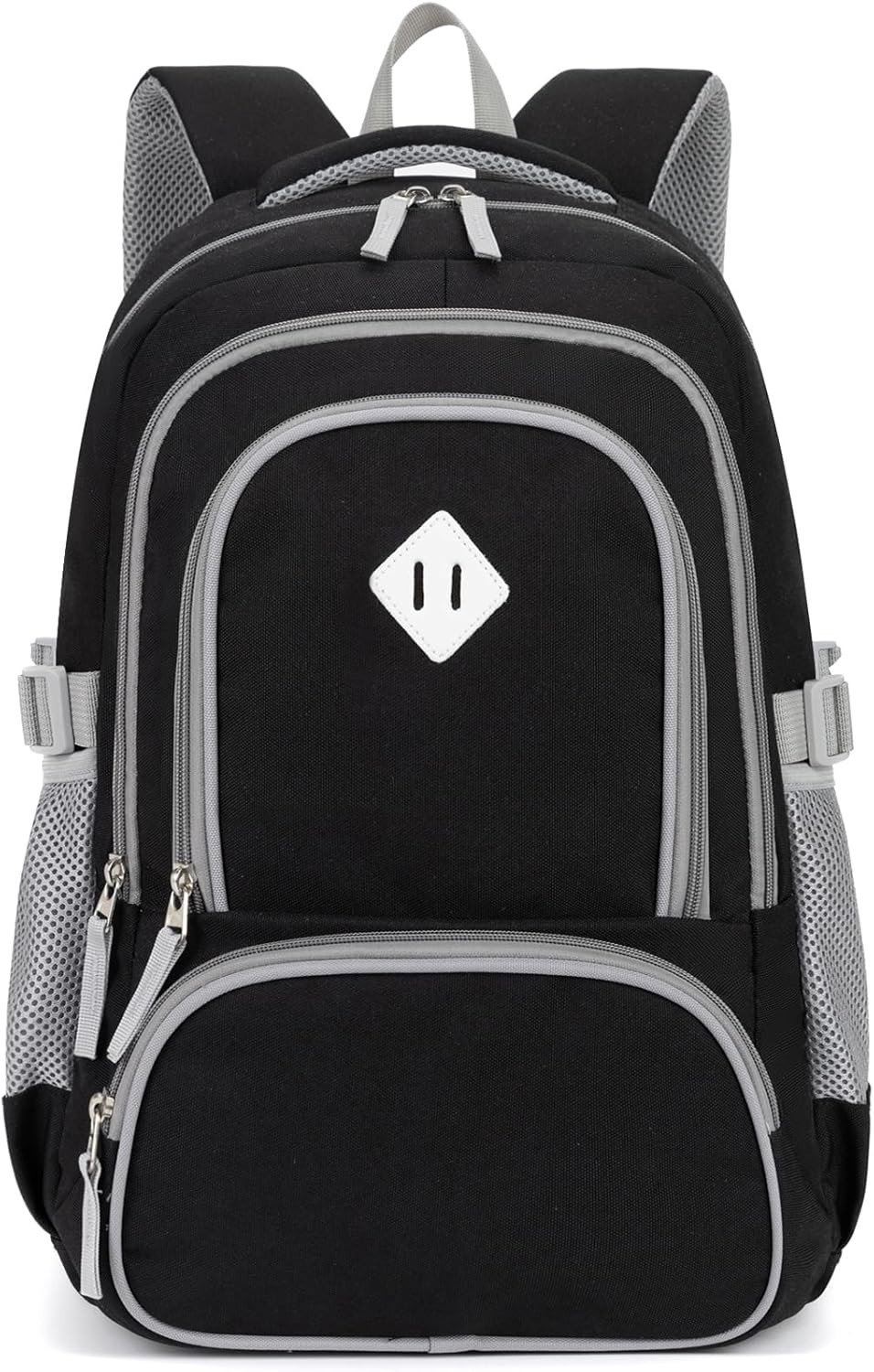 Kids Backpack for Boys Elementary School Backpacks for Child 17 Inch Lightweight Middle School Bookbag for Teens with Chest Strap, Black