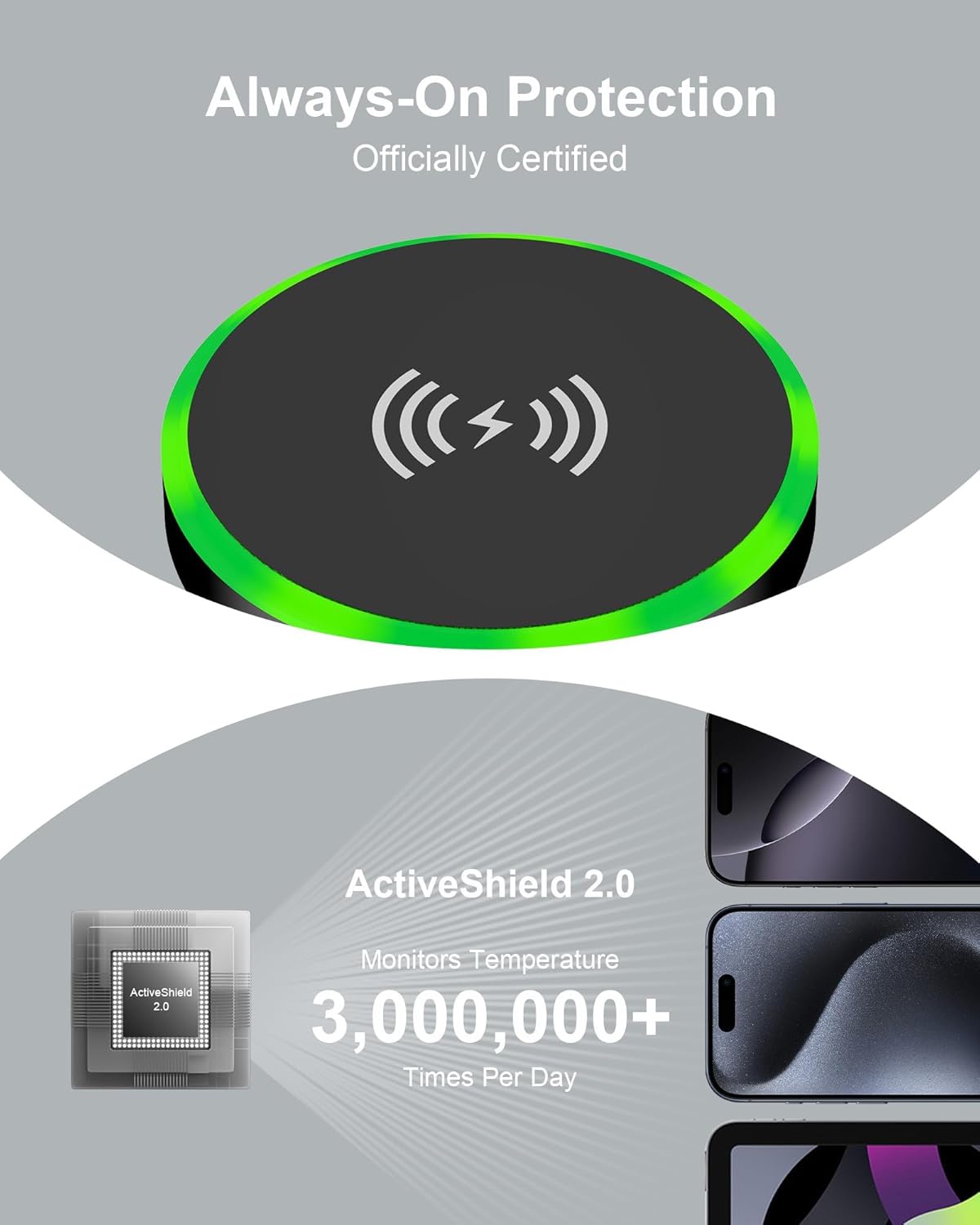 Samsung MagSafe Wireless Charger 15W Fast Charging Pad for Samsung Galaxy S25 Ultra S24 Magnetic Charger Finger Holder Stand for iPhone 17 17Pro 17 Air 16e 16 Pro Max 15 Android Apple Pixel 10 Pro