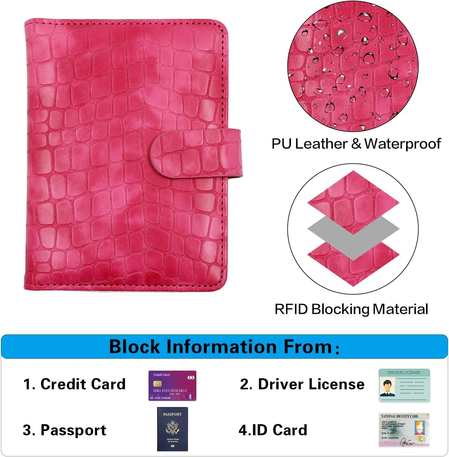 Melsbrinna Premium Leather Passport Holder Covers Case, Waterproof Rfid Blocking Travel Wallet