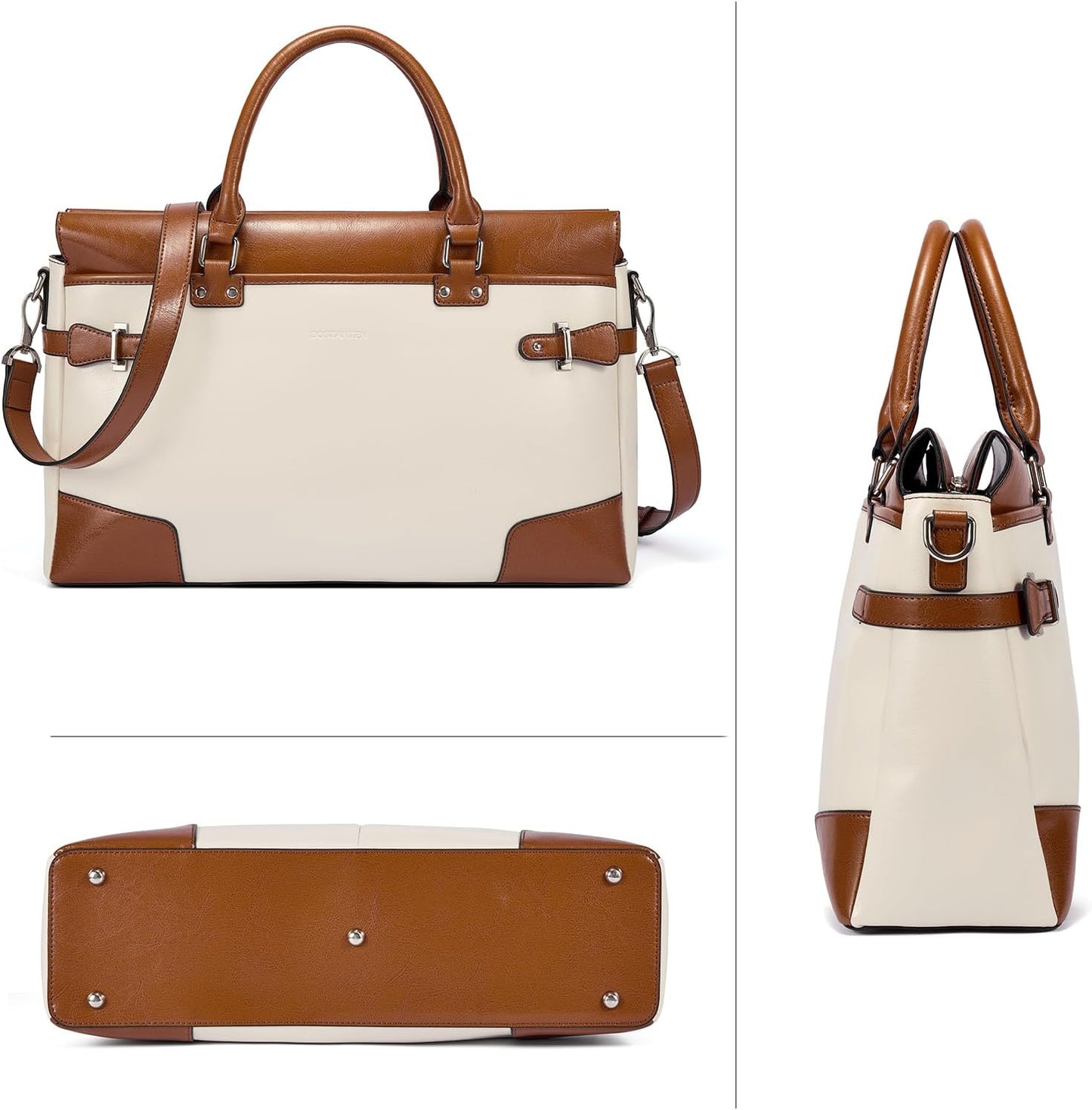 BOSTANTEN Briefcase for Women Leather Laptop Bag 15.6 inch Computer Messenger Office Business Work