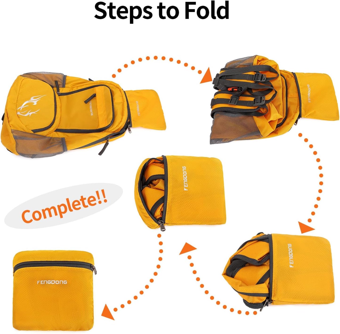 FENGDONG 35L Lightweight Foldable Waterproof Packable Travel Small Hiking Backpack Daypack for men women