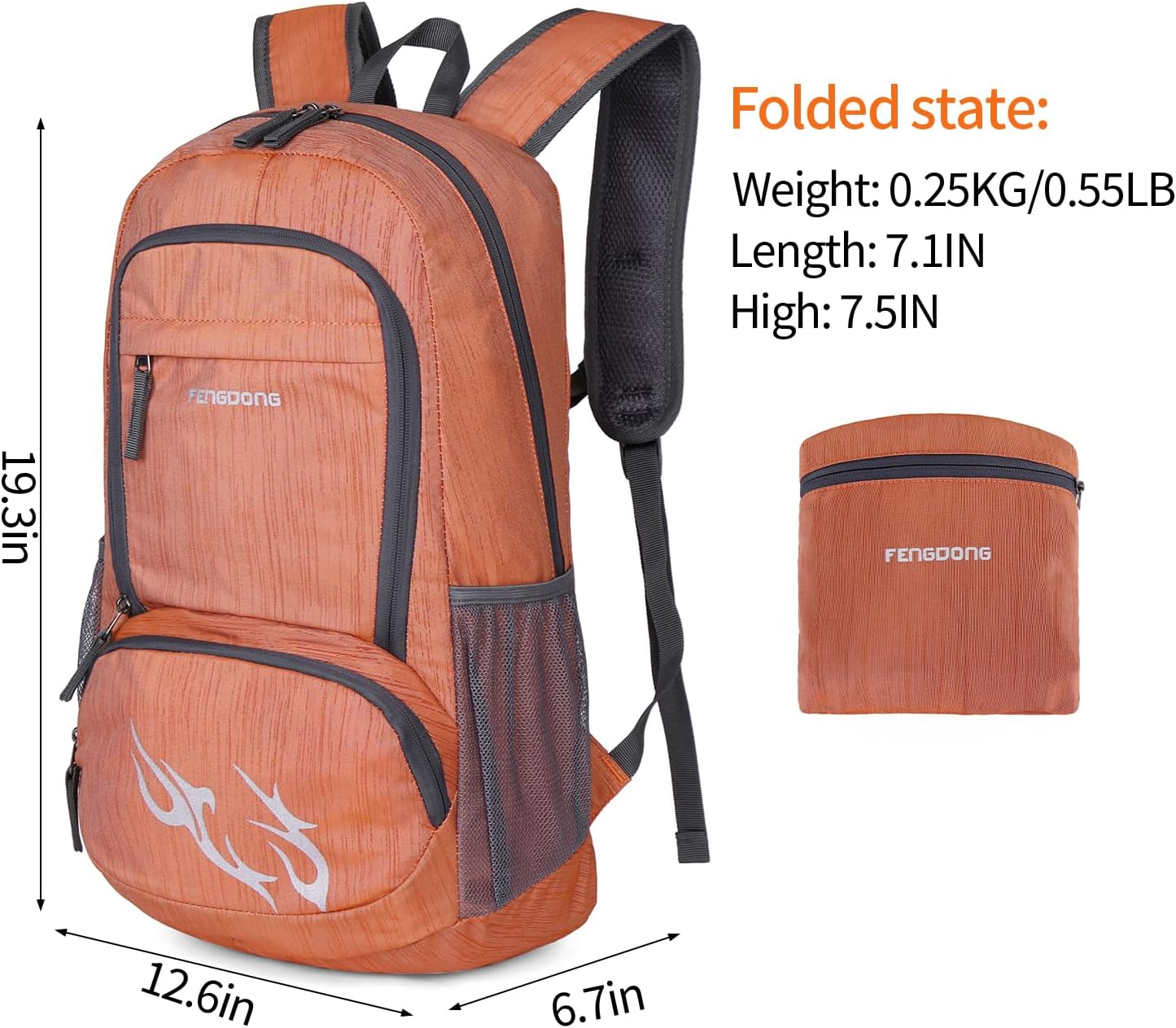 FENGDONG 35L Lightweight Foldable Waterproof Packable Travel Small Hiking Backpack Daypack for men women