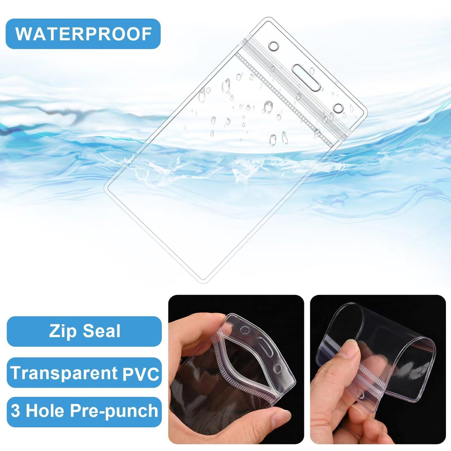 100 Pack Clear Luggage Tags Bag Tags Holder Identification ID Card Badge Holder with Luggage Tag