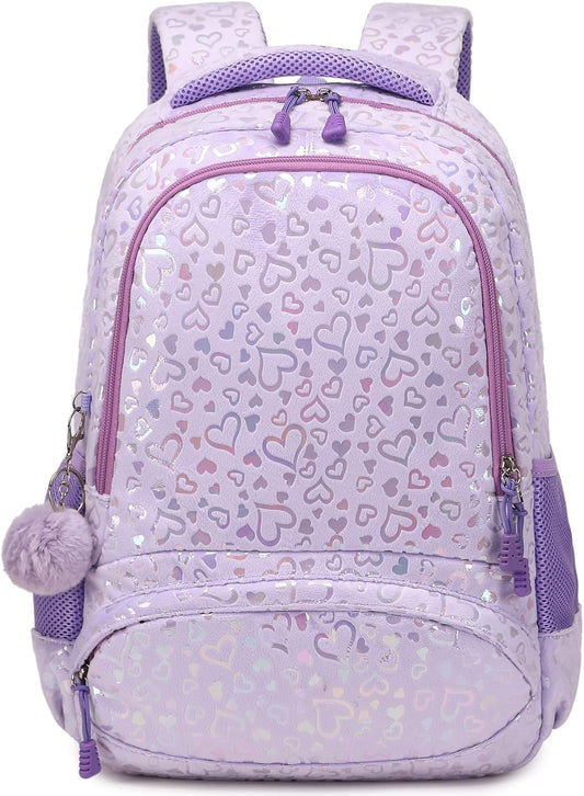 School Backpack for Girls Large Fluffy Bookbag for Kids Teens School Bags for Girl Primary Middle School Casual Daypack