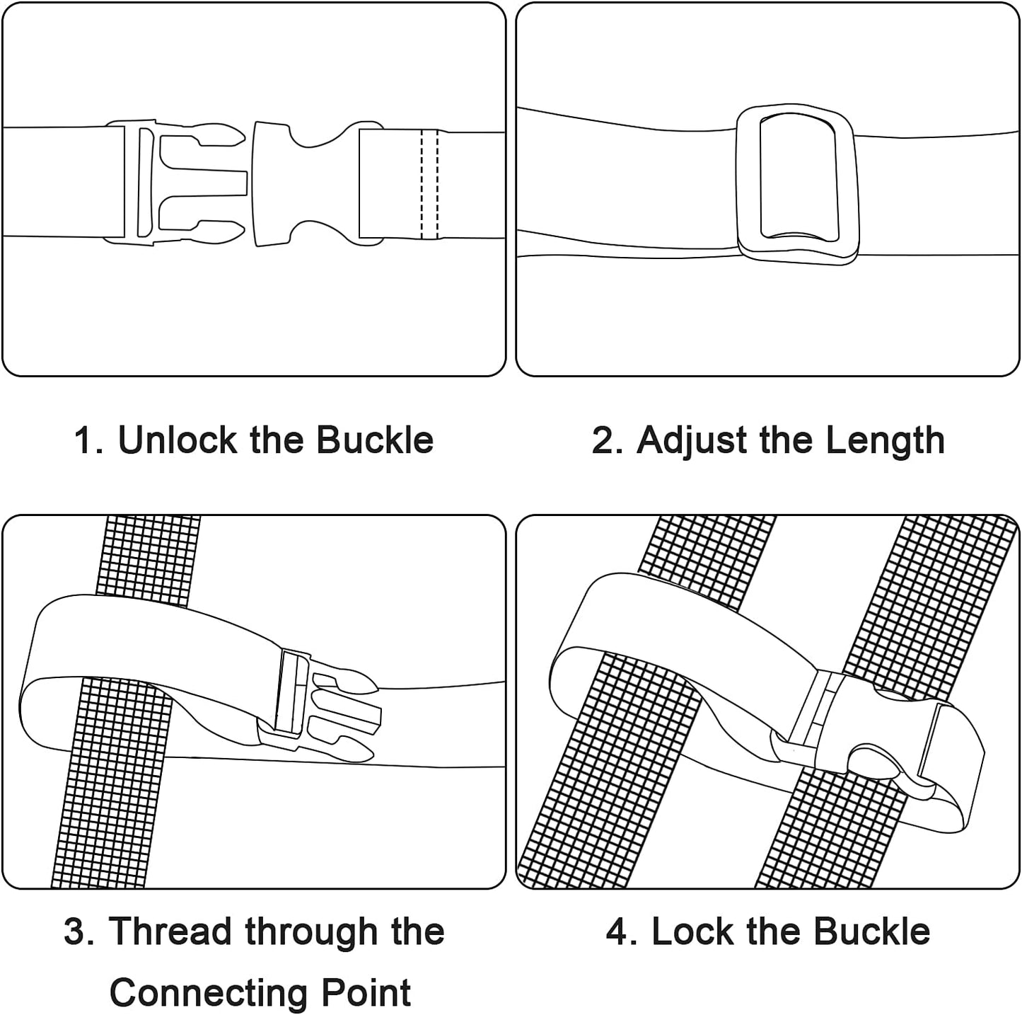 Wisdompro 2 Pcs Add a Bag Luggage Strap, Heavy Duty Adjustable Suitcase Belt Travel Attachment