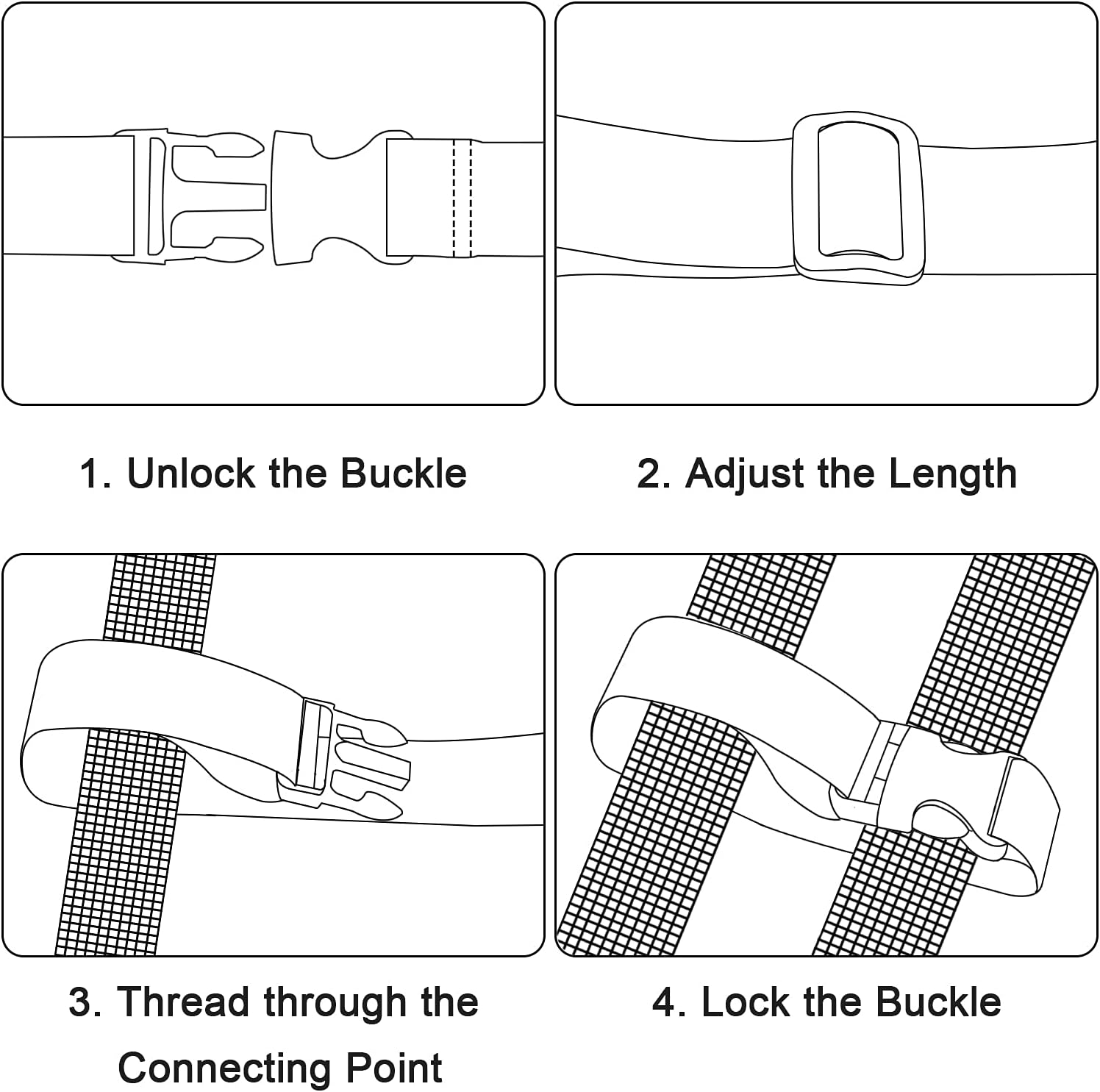 Wisdompro 2 Pcs Add a Bag Luggage Strap, Heavy Duty Adjustable Suitcase Belt Travel Attachment