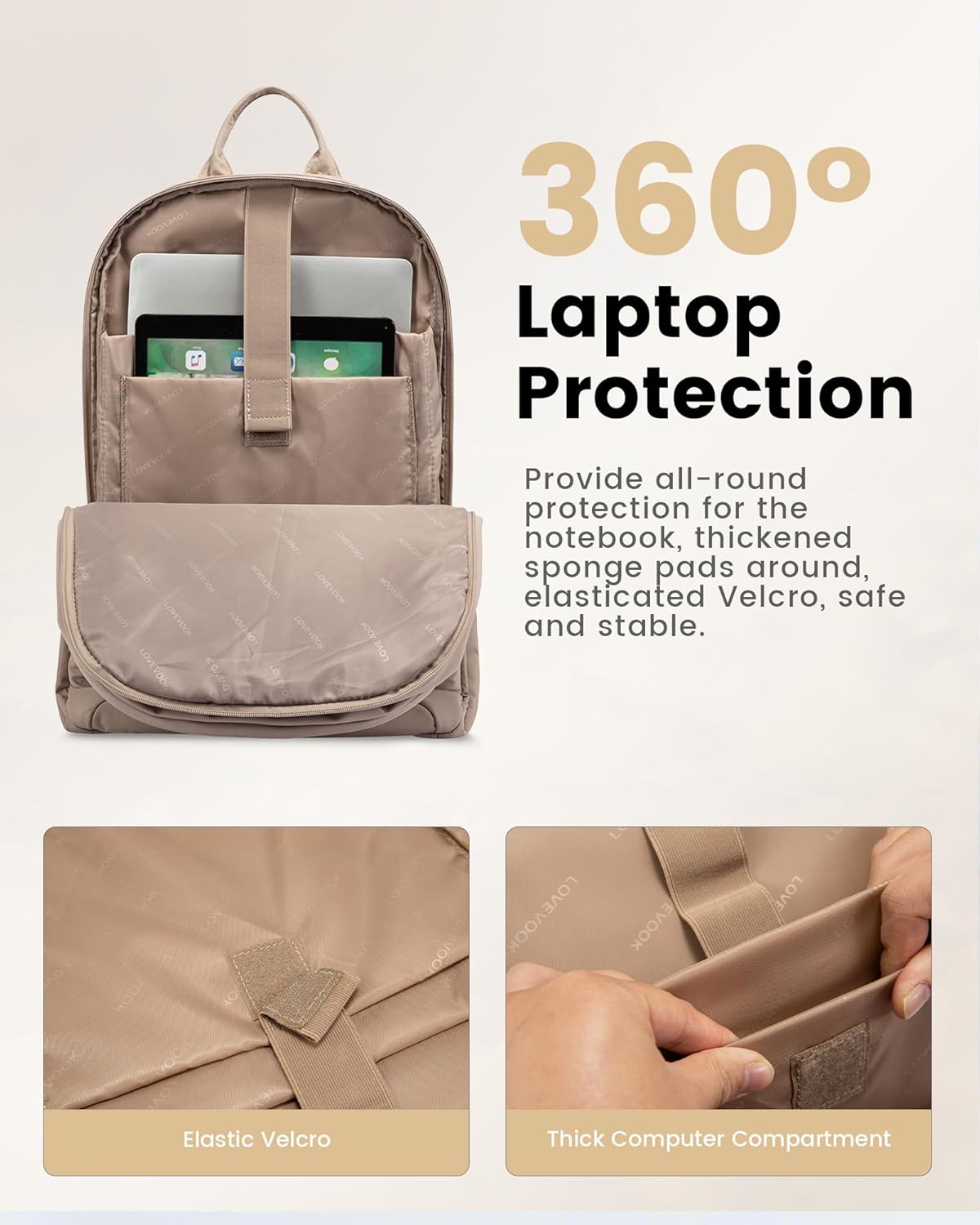 LOVEVOOK Laptop Backpack for Women, 17.3 Inch Work Backpack Purse, Large Capacity Casual Daypack