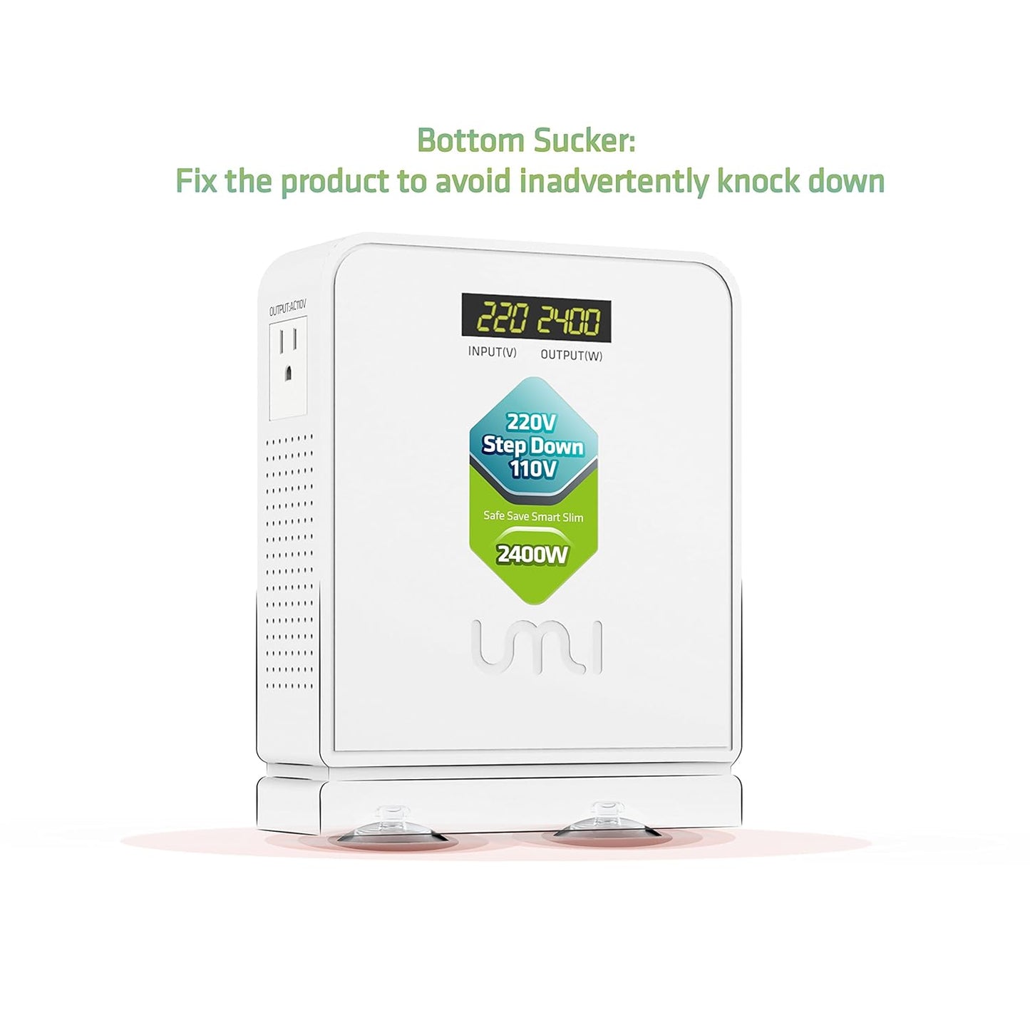 UMI 2400W Step Down 220v to 110v Voltage Converter, Heavy Duty 220V to 110V Power Converter with Auto Mode, Step Down Converter 220V to 110V - US to Europe Voltage Converter
