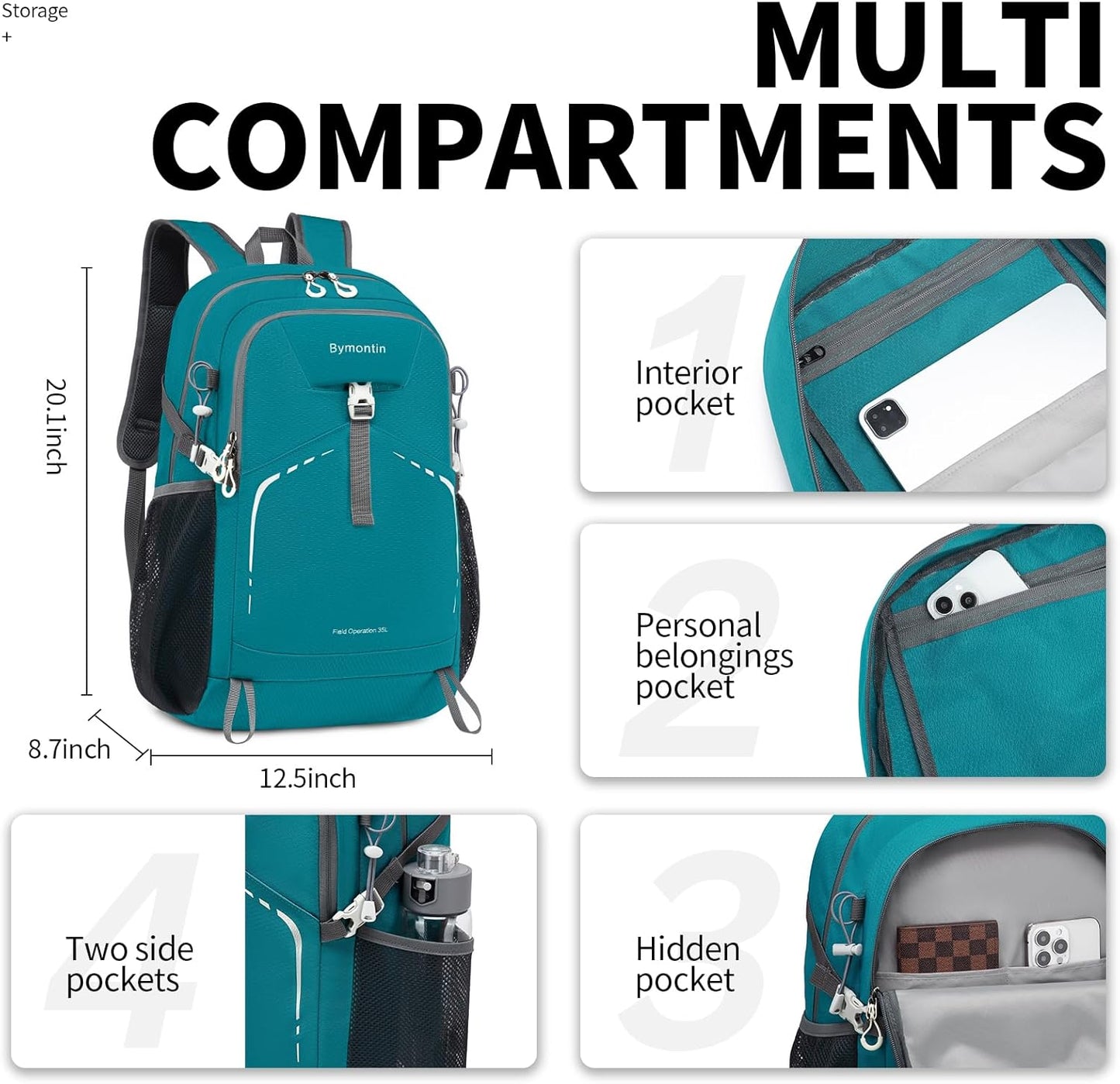 35L Lightweight Packable Backpack – Durable Foldable Daypack for Travel, Hiking, and Gym (Green)