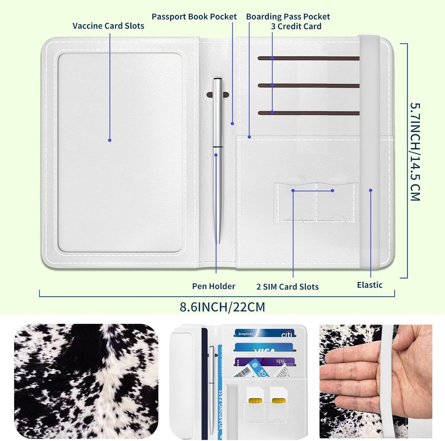 Passport Holder for Travel Essentials, Leather RFID Blocking Passport Wallet Cover Case, Cute Passport Book Holders for Women and Men Retro Cowhide