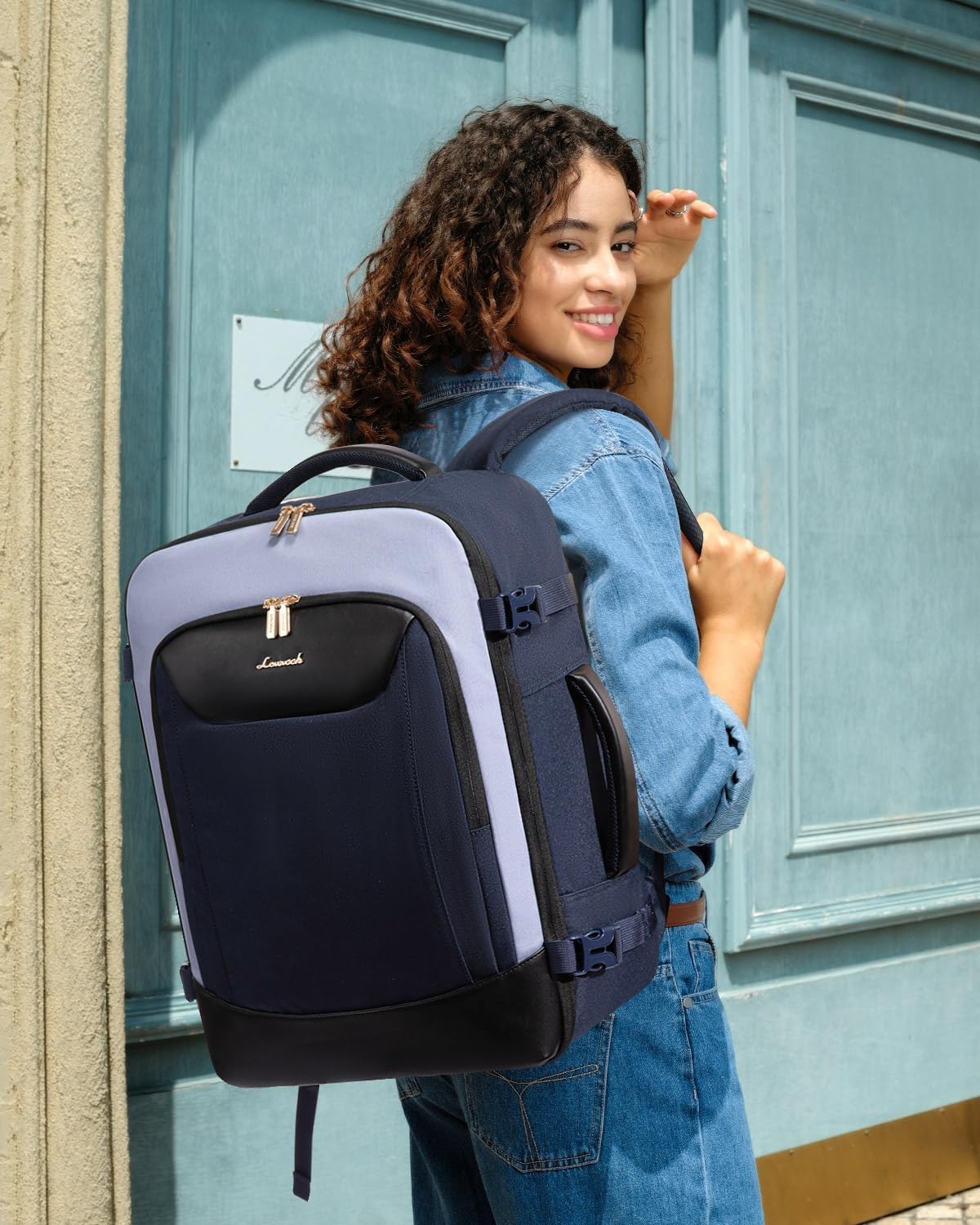 LOVEVOOK 40L Travel Backpack for Women Men, Large Carry on Backpack for Airplanes TSA Personal Item Travel Bag fits 15.6" Laptop, Waterproof Weekender Essentials Airline Approved with 2 Packing Cubes