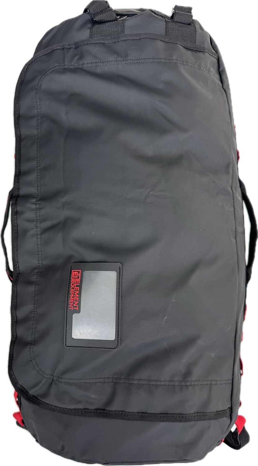Element Equipment Trailhead Duffel Bag Shoulder Straps Waterproof Black/Red Large