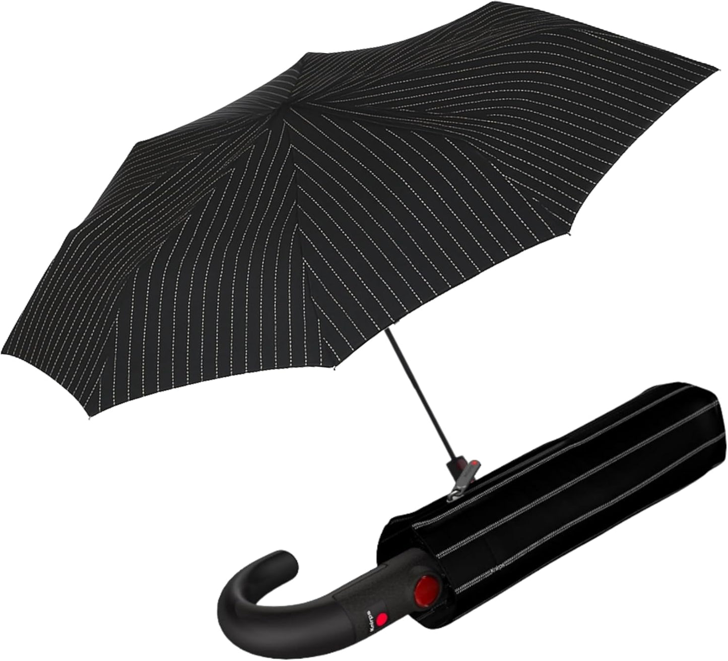 Knirps T.260 Medium Automatic Open Close Rain Umbrella with Curved Handle and Carrying Case - Compact Windproof Travel Umbrellas for Adults, 97cm Diamteter