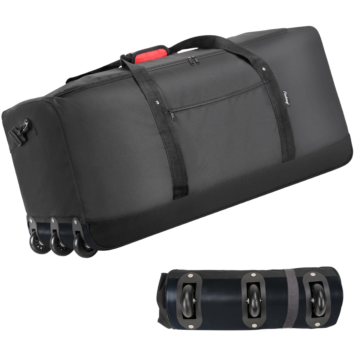 Finnhomy 120L Foldable Rolling Duffel Bag with 3 Wheels, Light Weight Travel Duffel bag with Large