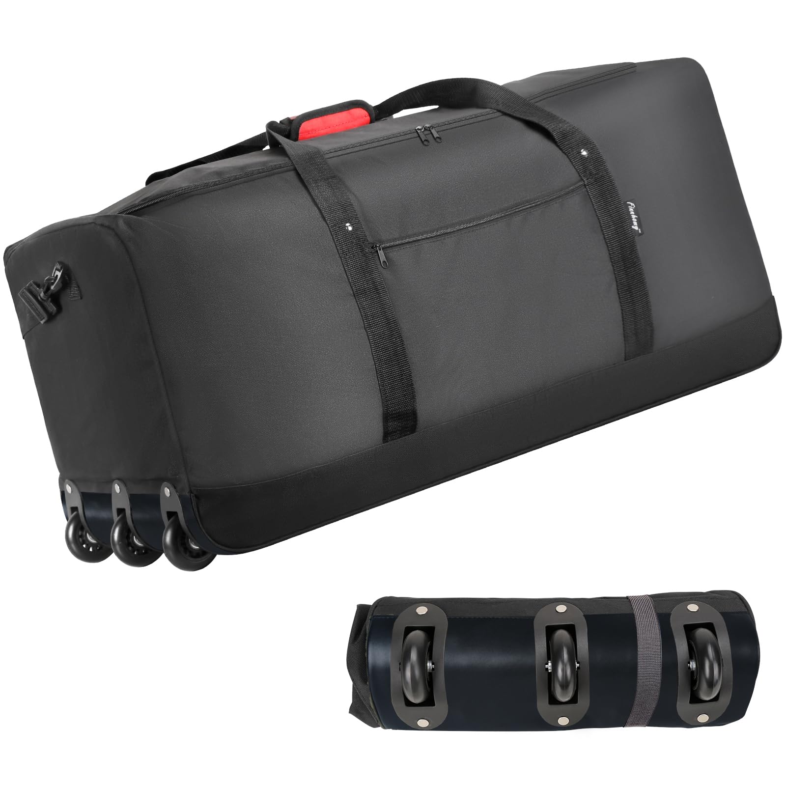 Finnhomy 120L Foldable Rolling Duffel Bag with 3 Wheels, Light Weight Travel Duffel bag with Large