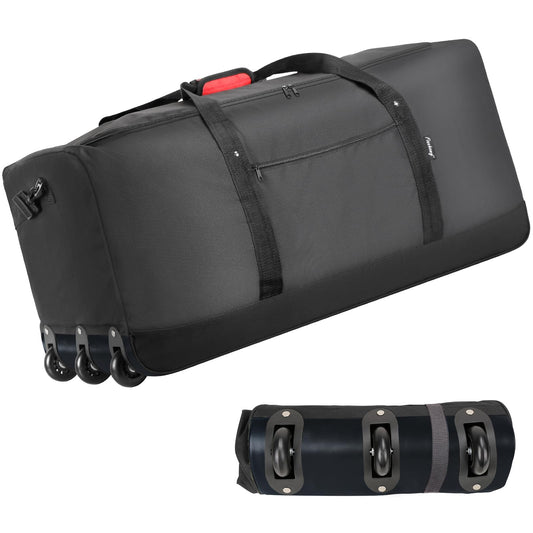 Finnhomy 120L Foldable Rolling Duffel Bag with 3 Wheels, Light Weight Travel Duffel bag with Large