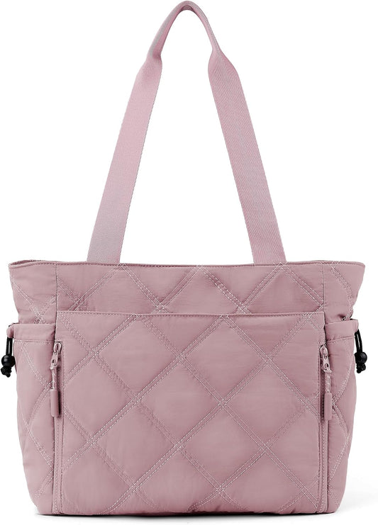 befen Laptop Tote Bag for Women Work, Travel Tote Bags Nurse Puffer Quilted Handbags, Lightweight Waterproof Beach Purse