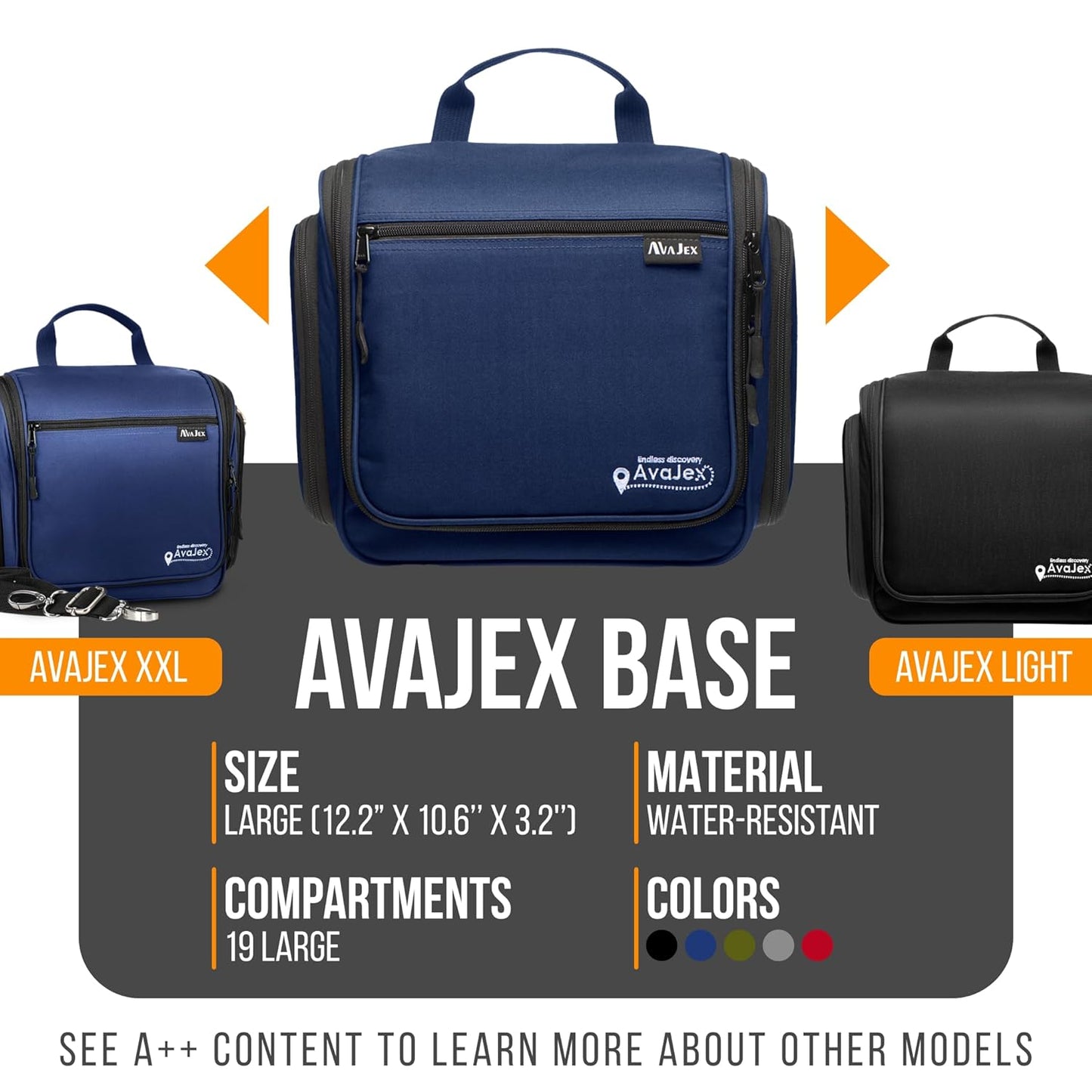 Travel Toiletry Bag for Men and Women - (10.6”x10.6”x3.2”) Large Hanging Toiletry Organizer