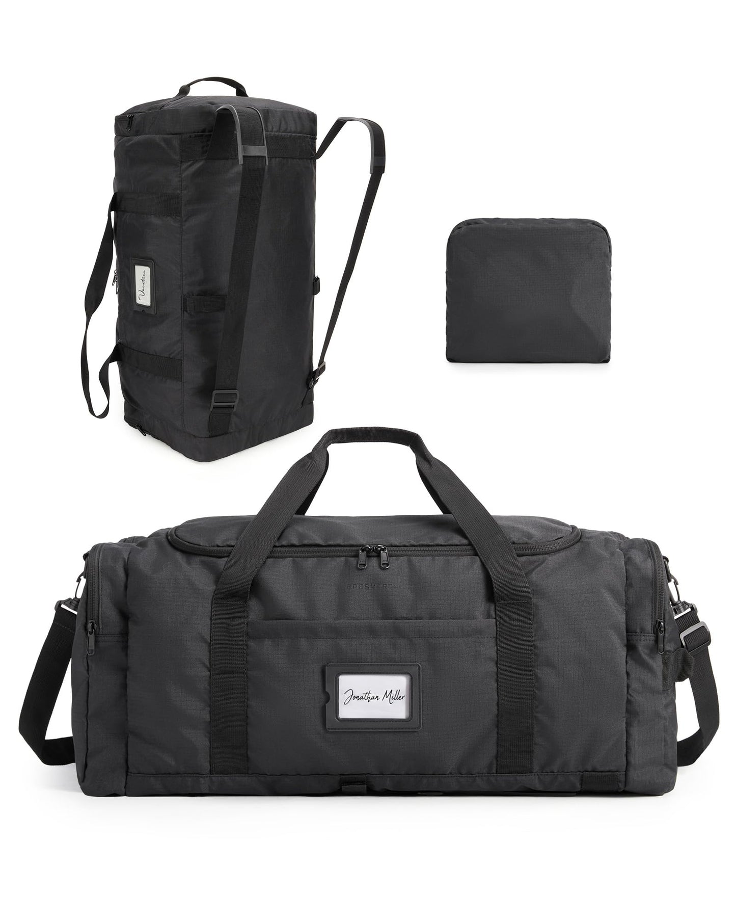 BAGSAMRT 60L Foldable Duffle Bag for Travel, Large Travel Duffel Bag for Men, 4 in 1 Travel