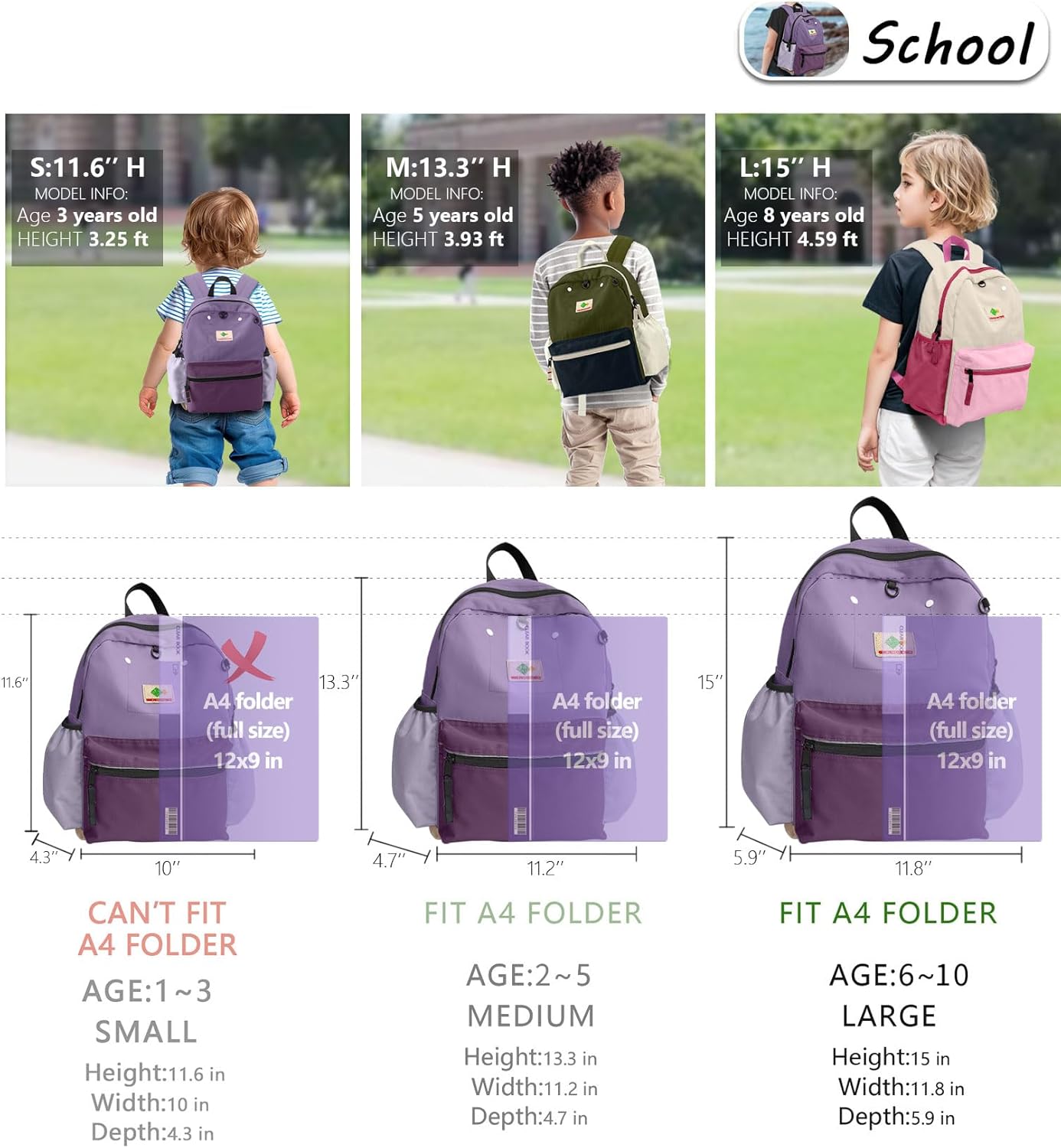 Kids Backpack for Girls: Girls Backpack 6-10 - Kindergarten Elementary School Bookbag for Girl