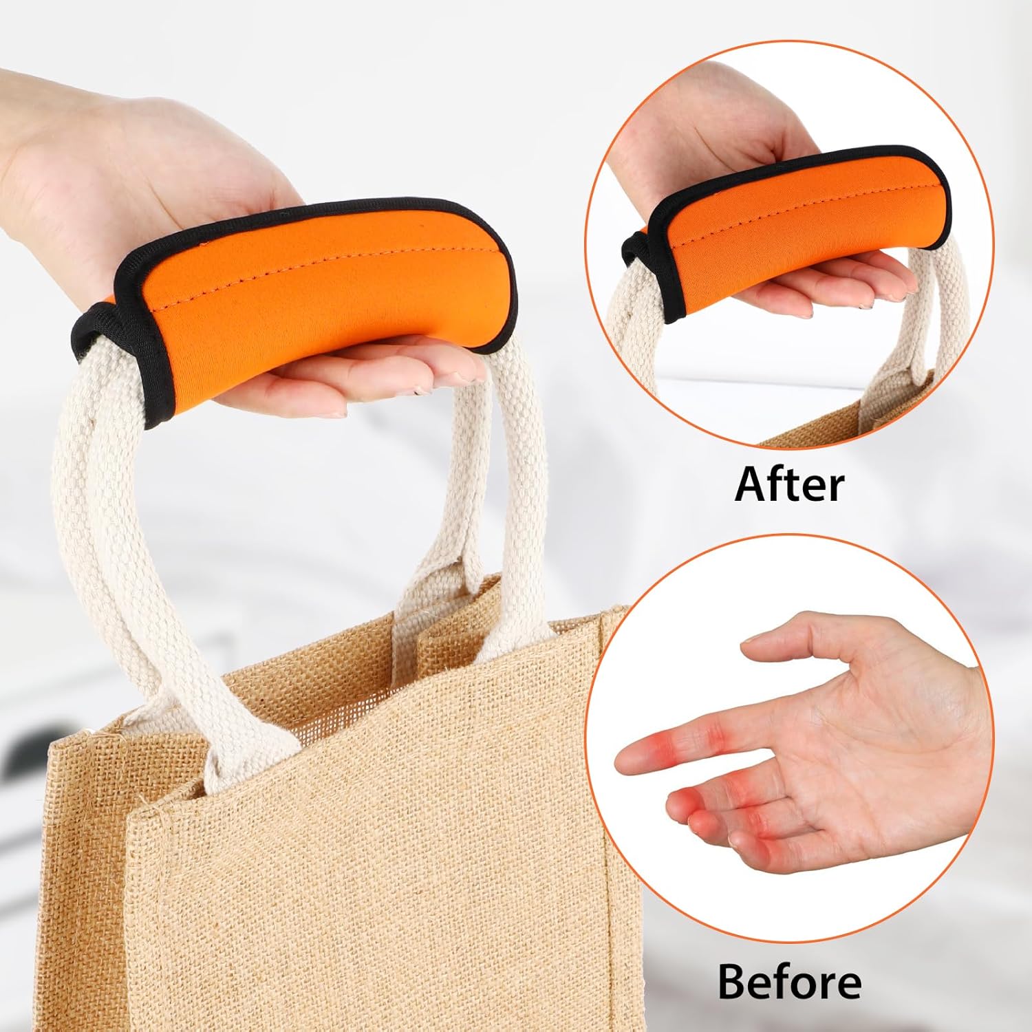 2Pack Luggage Handle Wrap for Suitcase Travel Essential Bright Orange Color Soft Luggage