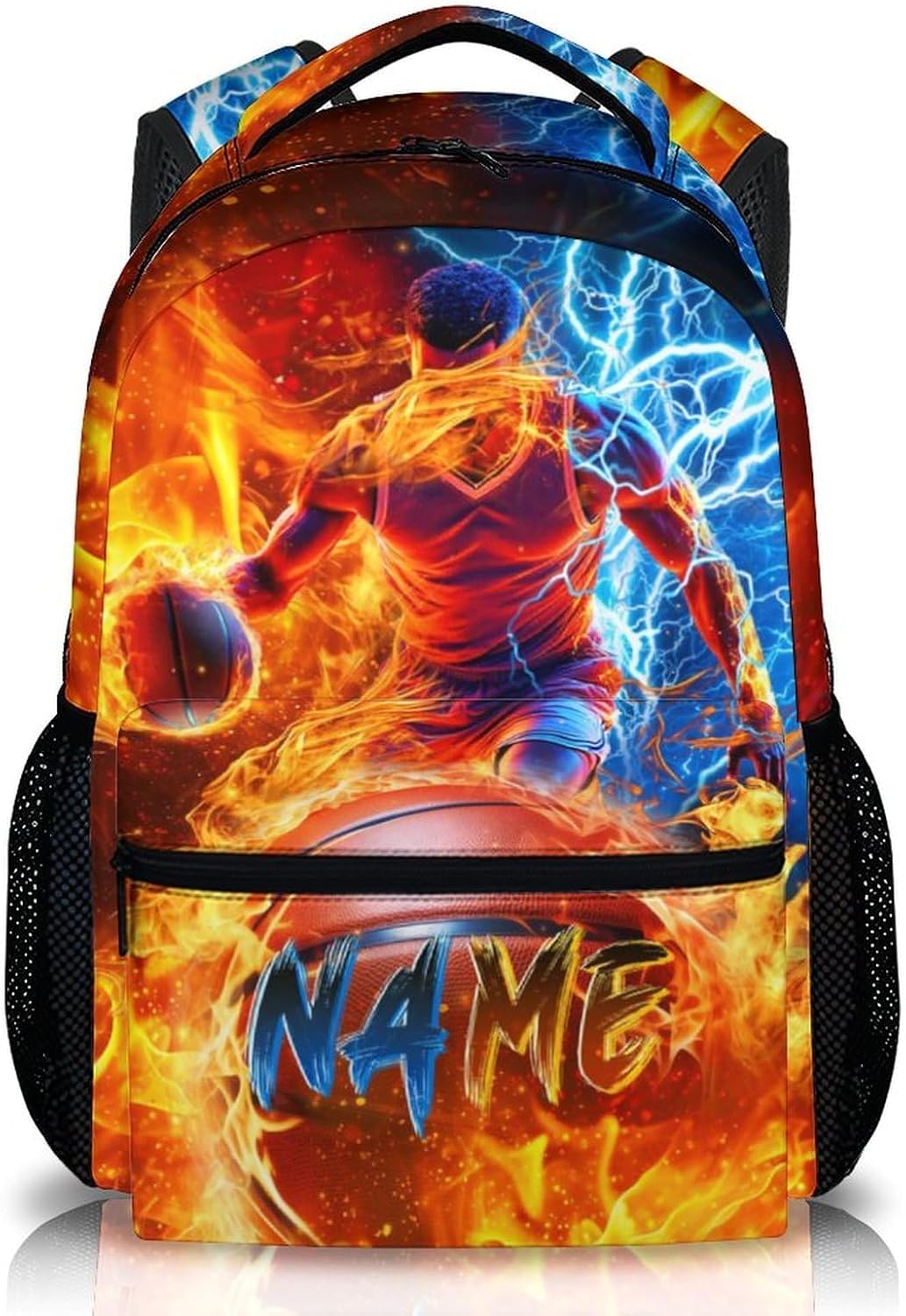 Boys Basketball Backpacks - Custom Sport Backpack with Name for Kids School - Lightweight Back to School Supplies - 17 Inch Personalized Cool Bookbag for Elementary Middle Primary High Senior
