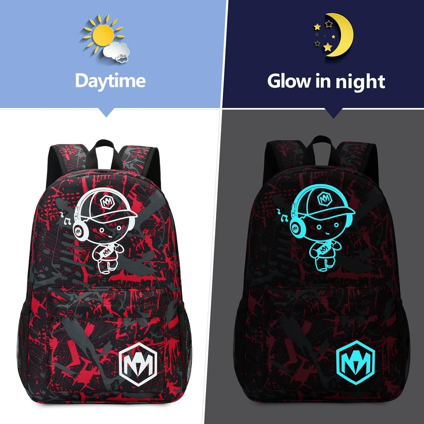 Bluboon School Backpack for Boys Teens Bookbag Travel Daypack Kids Girls Lunch Bag Pencil Case
