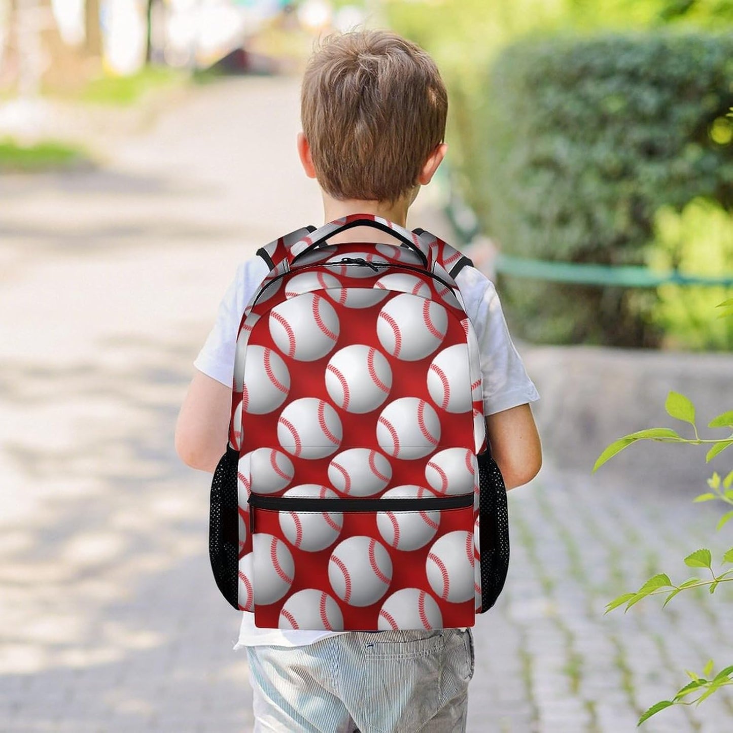 Baseball Backpack for Boys, 16 Inch Sports Theme Backpack for School, Adjustable Straps, Durable, Lightweight Bookbag for Kids