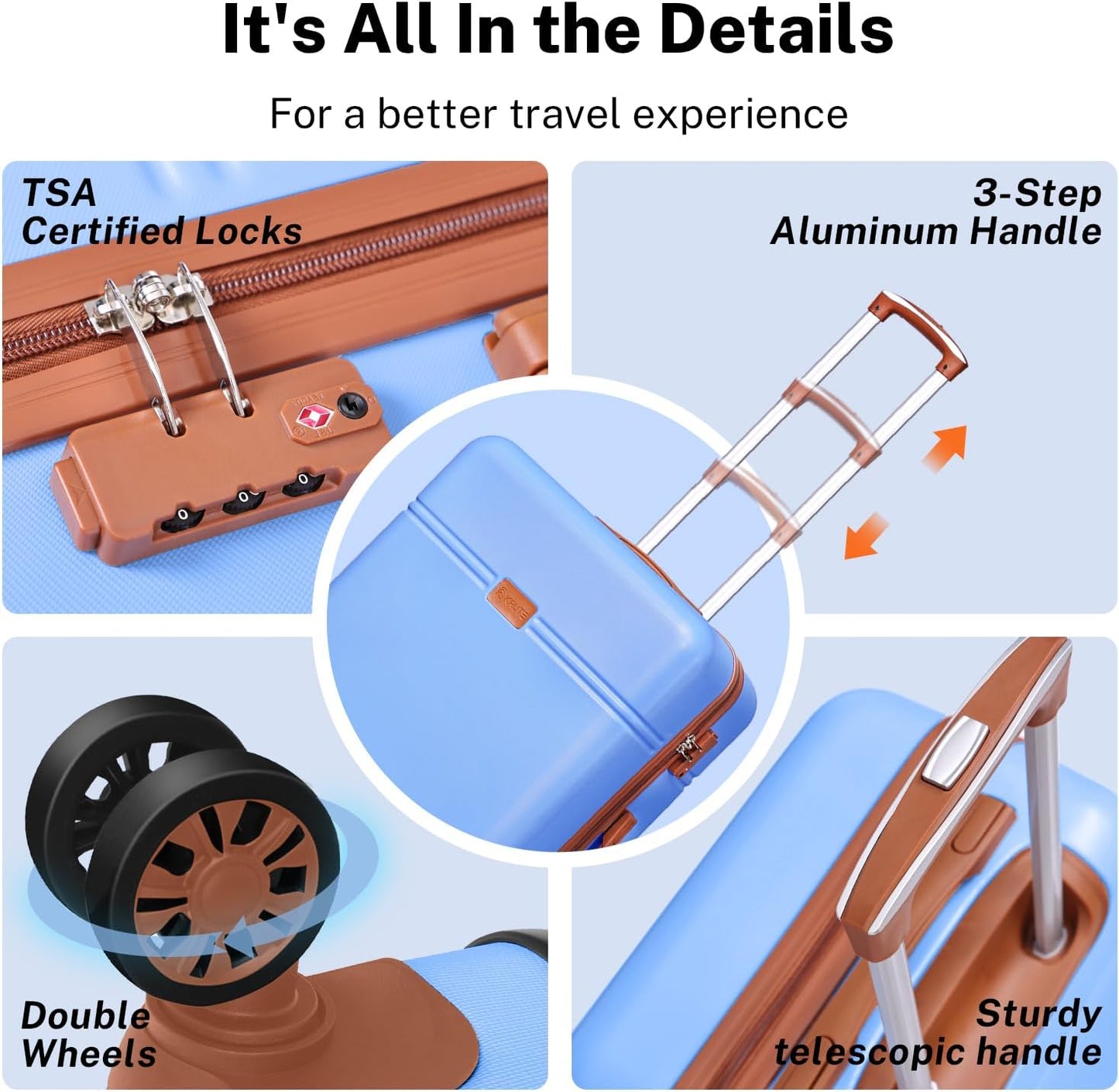 Krute Large Luggage 28 inch Suitcase with TSA Lock PC+ABS Hard Shell Checked Luggages with Spinner Wheels Hard Side Suitcases