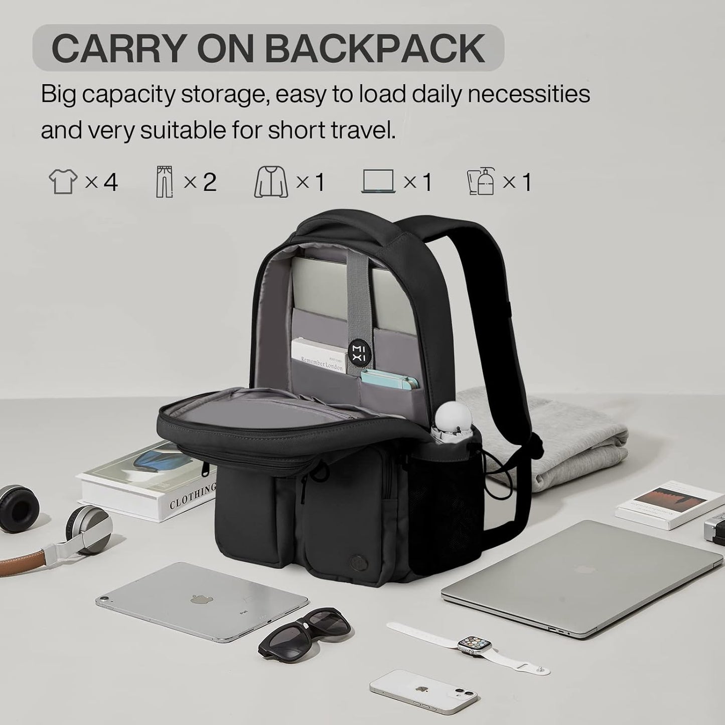 mixi Travel Laptop Backpack, Lightweight Durable School Bookbag Men Woman 15.6" Computer Bag, Water
