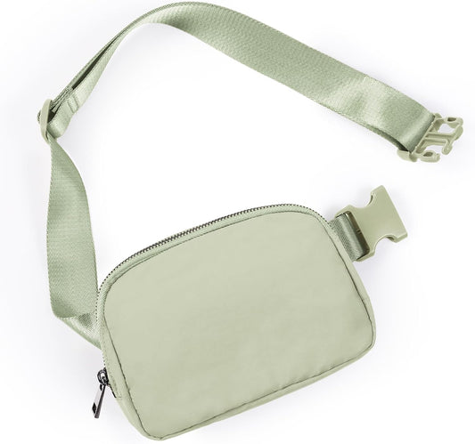 ODODOS Unisex Mini Belt Bag with Adjustable Strap Small Fanny Pack for Workout Running Traveling Hiking, Desert Sage