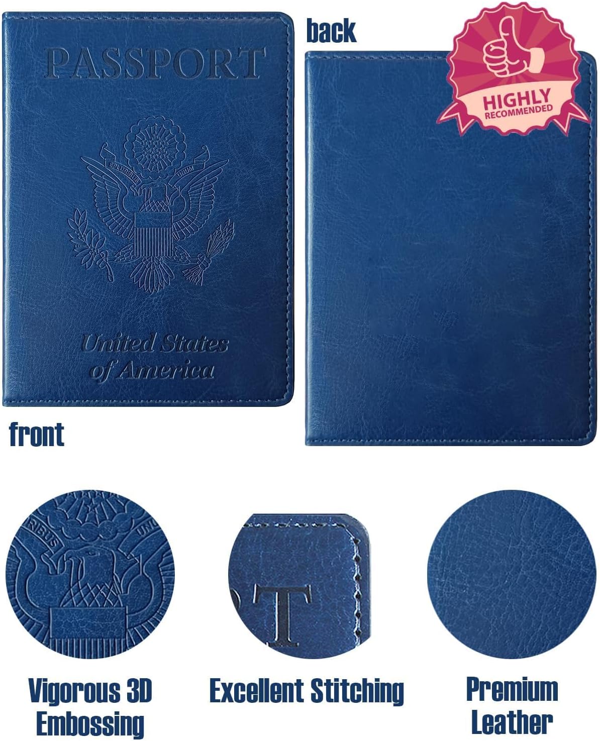Sizobi Passport Holder for Travel Men, RFID Blocking Passport Covers Case Wallet Card Slot, International Travel Must Haves Travel Accessories for Women, Cruise Ship Essentials Travel Gifts, Navy Blue