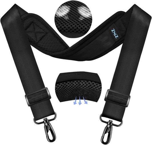 ZINZ 79.5" Universal Bag Strap with Ultra-Thick Fixed Breathable Pad Adjustable Heavy-Duty Shoulder Strap for Laptop Bag Crossbody Luggage Gym Bag Camera Bag and More -B01K01