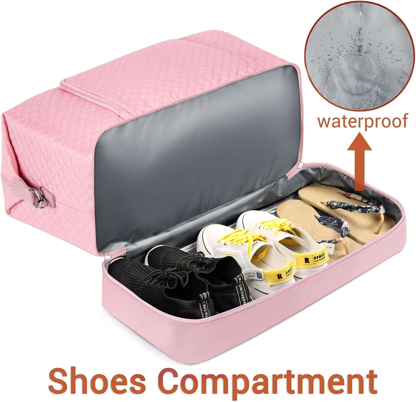 Travel Weekender Bag for Women, Overnight Bag with Shoe Compartment Oversized Travel Duffel Bag Carry On Tote 21"