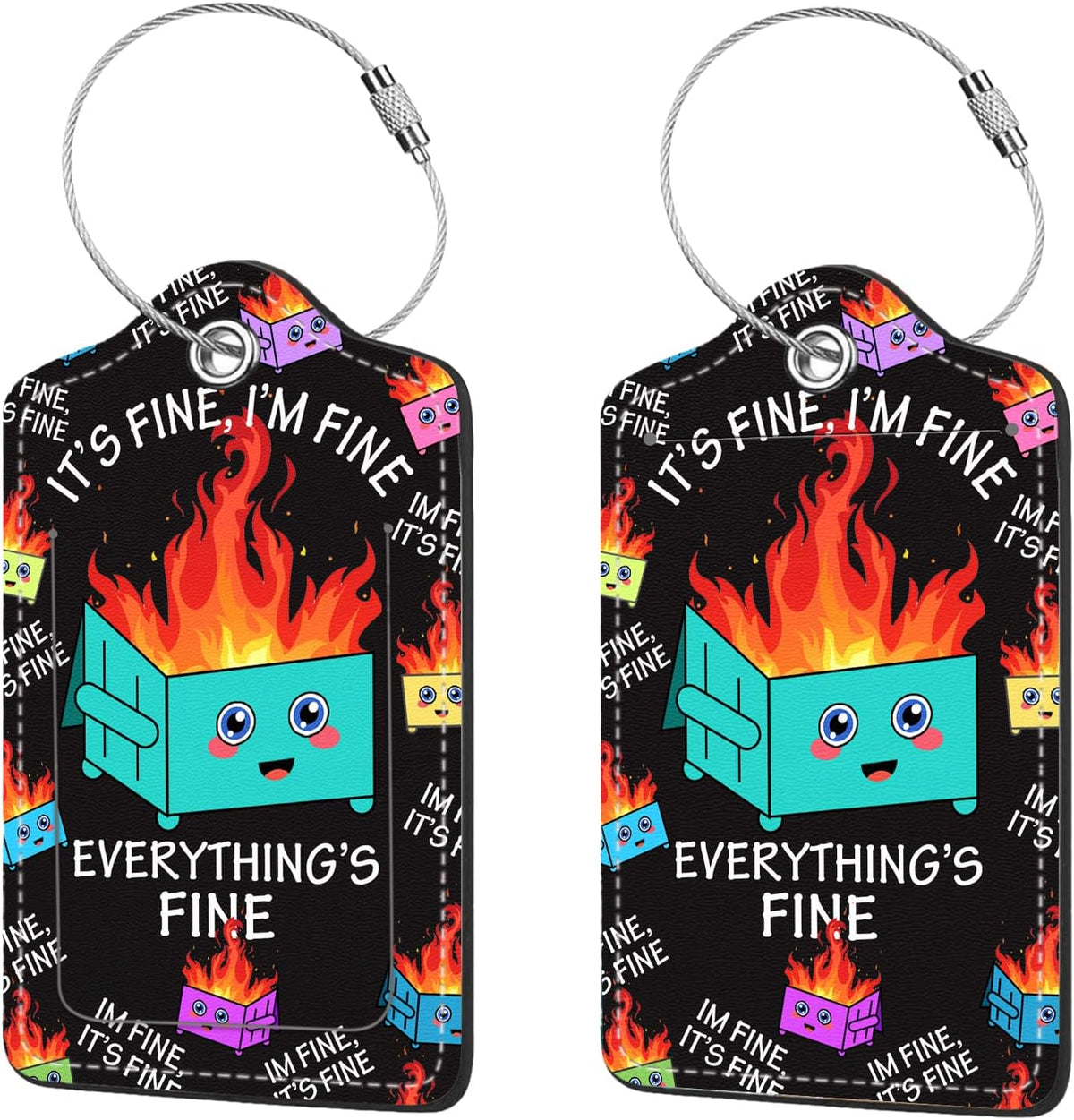 2 Pcs Luggage Tags for Suitcases, PU Leather Cruise Ship Luggage Tags with Privacy Cover Label