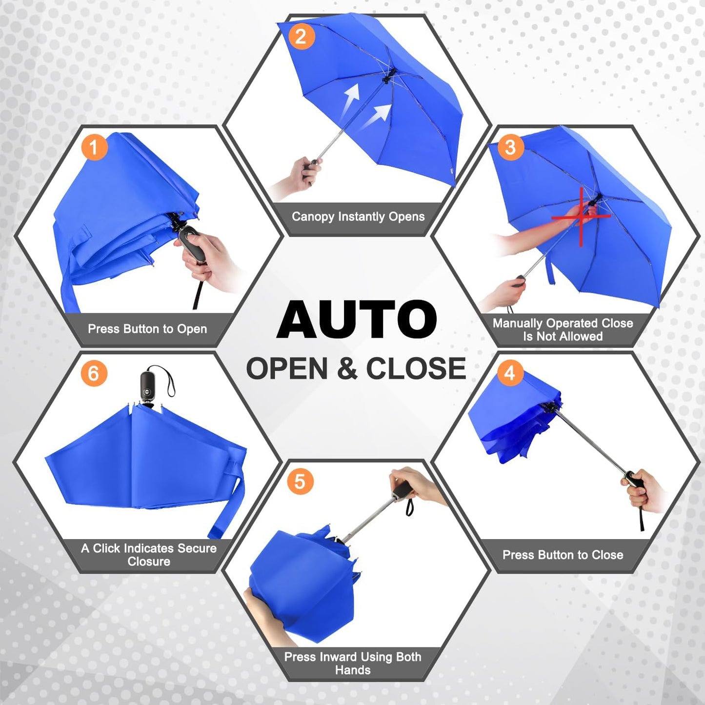 Lejorain Mini Umbrella for Travel Automatic - Folding Compact Flat Umbrella Lightweight Strong Portable Umbrellas for Rain Adults