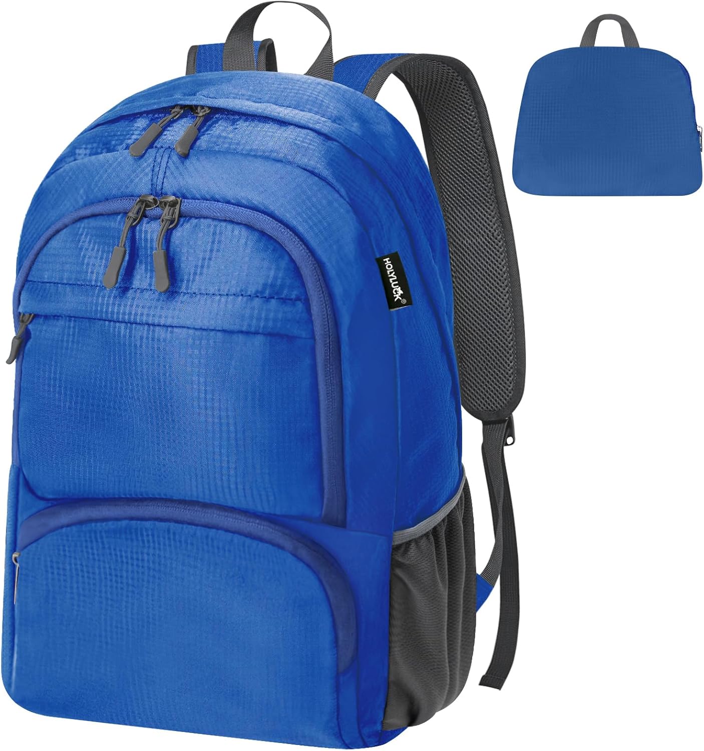 HOLYLUCK 20L lightweight packable Hiking Daypack Foldable Backpack for Men Women Small Travel Outdoor Foldable Shoulder Bag-dark blue