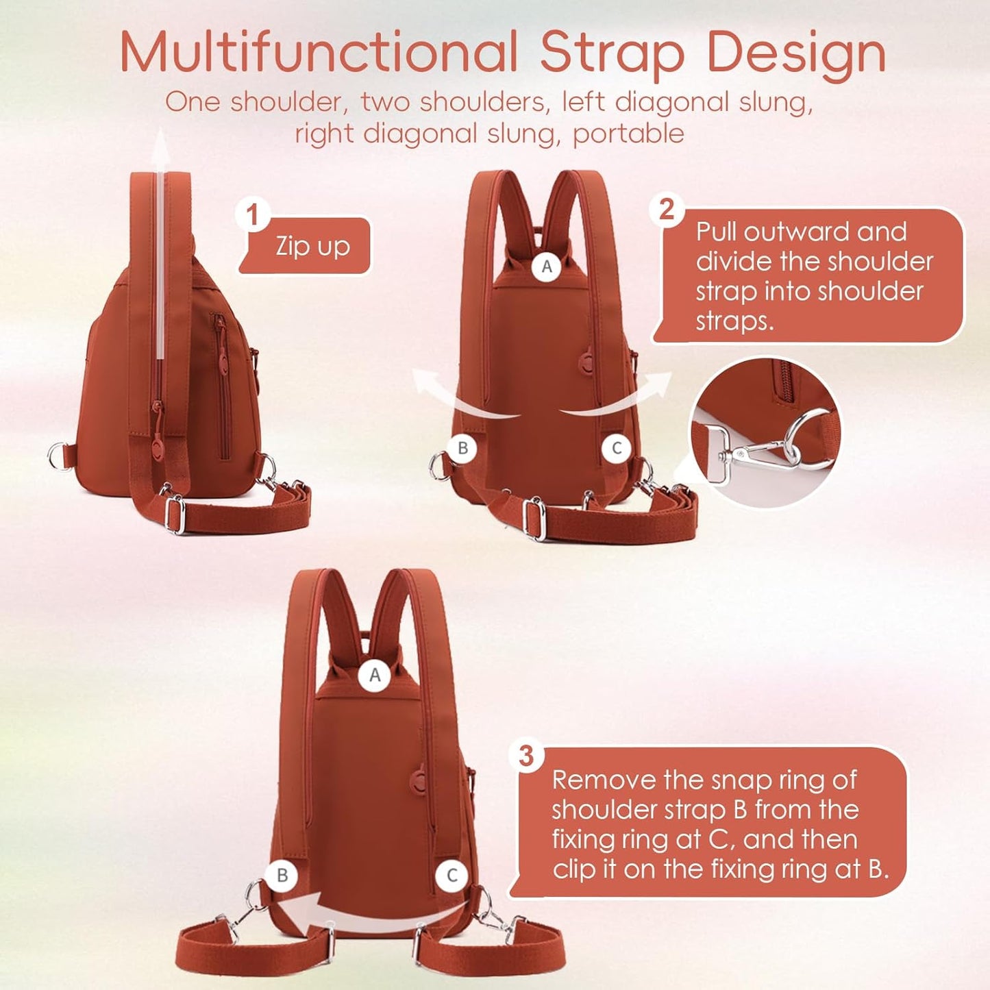 Oxford Clothlarge Convertible Capacity Backpack Bags,Comfortable Convenient Commuting Outdoors Backpack,Crossbody Bag