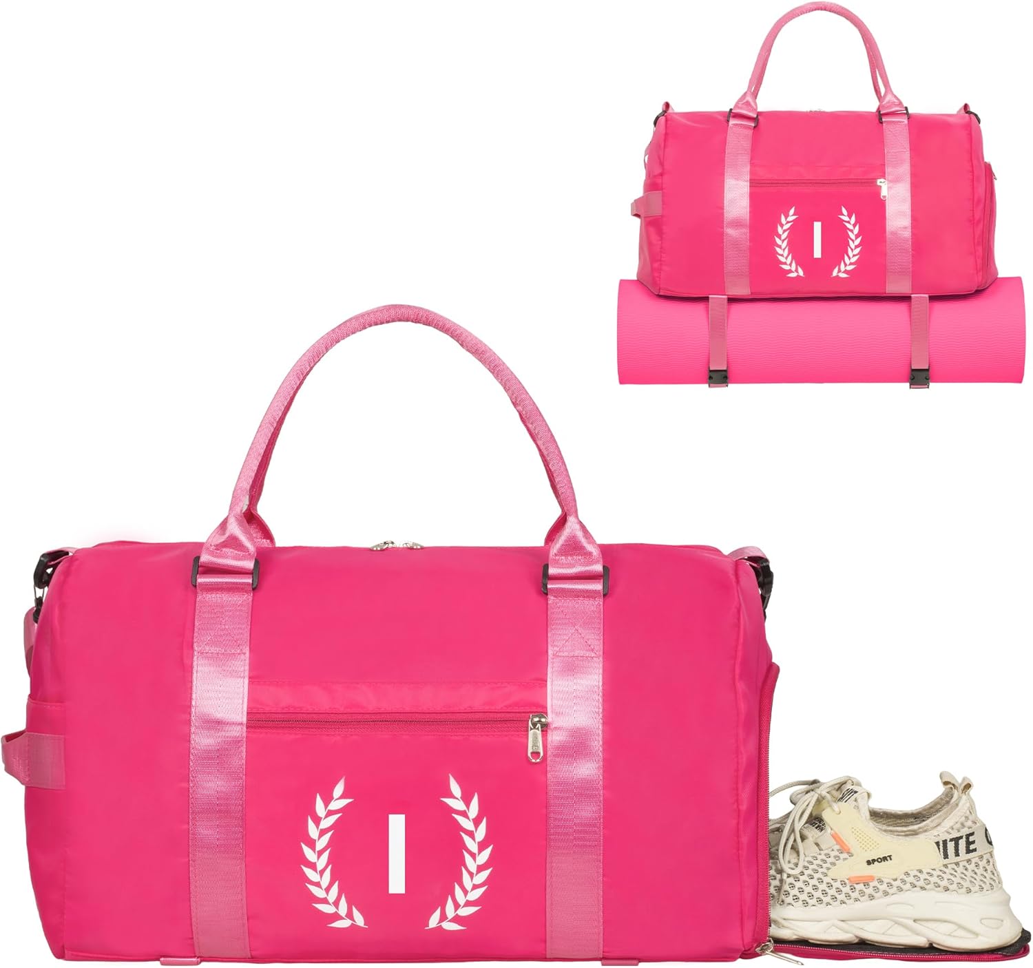 Gym Bag for Women, Personalized Duffle Bag with Shoe Compartment, Sports Bag for Yoga & Dance with