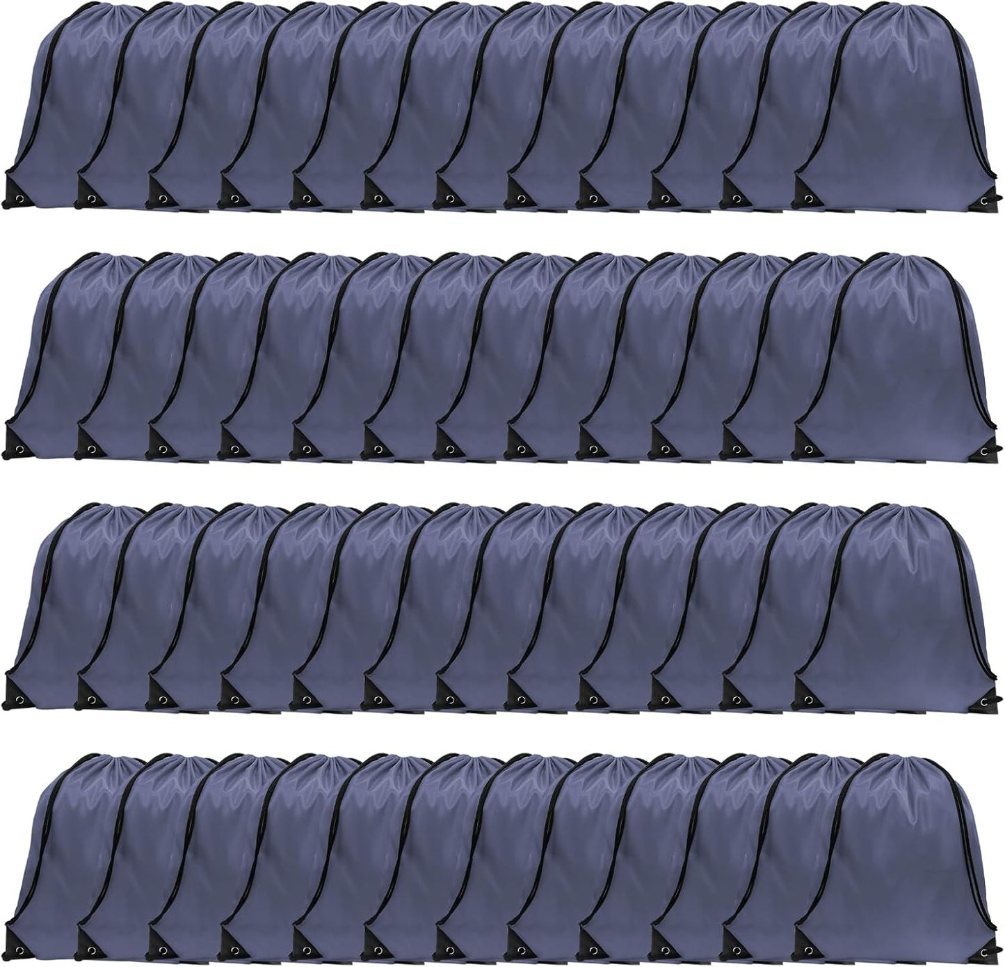 GoodtoU Drawstring Bags, Nylon Backpacks - Drawstring Gym Bags for Sport, Traveling, Team (Grey, 48Pcs)