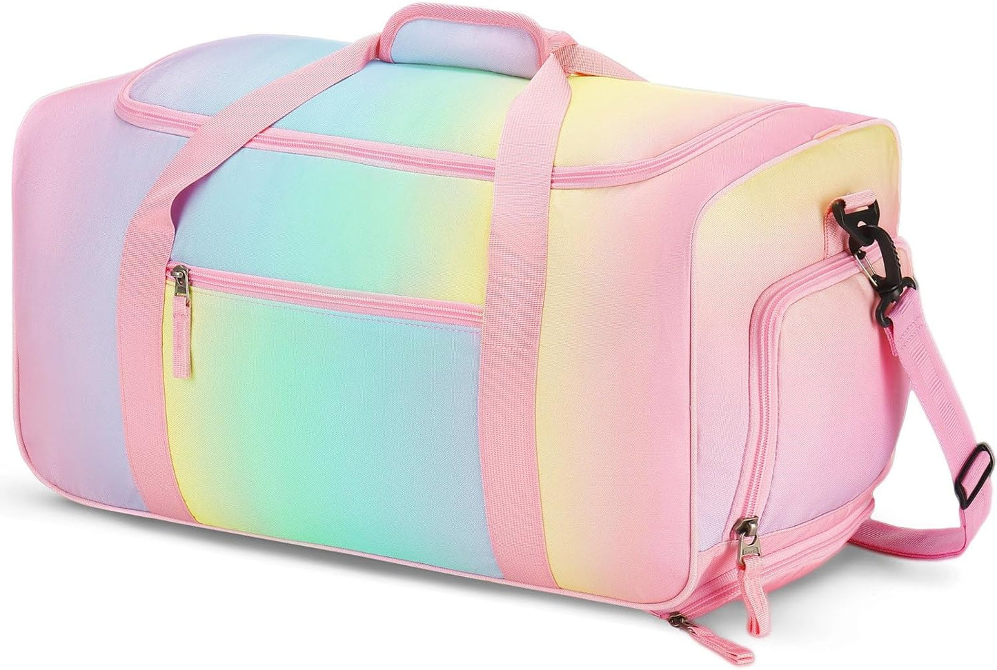 Choco Mocha Girls Gradual Pink Suitcase with Wheels Kids Purple Rolling Duffle Bag for Camping Teen Girls Toddler Luggage Bag for Travel, 22inch