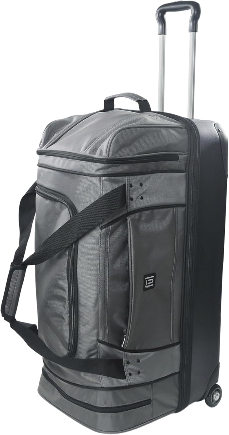 FUL Workhorse 30 Inch Rolling Duffel Bag, Checked Travel Luggage with Hardshell Base and Wheels
